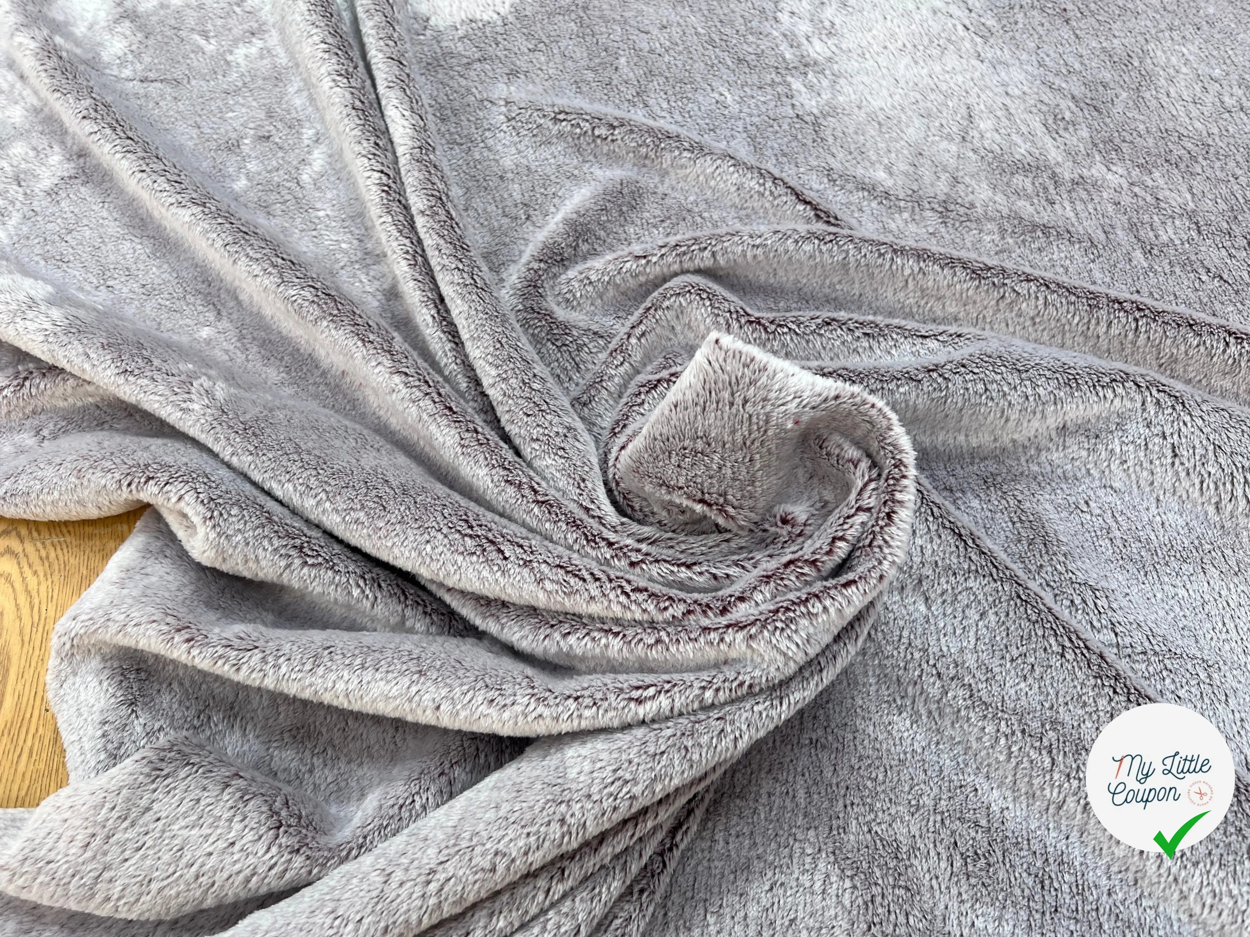 FOURRURE TOUTE DOUCE DOUBLE FACE SNOW PRUNE CHINE OEKO TEX MADE IN FRANCE - My Little Coupon