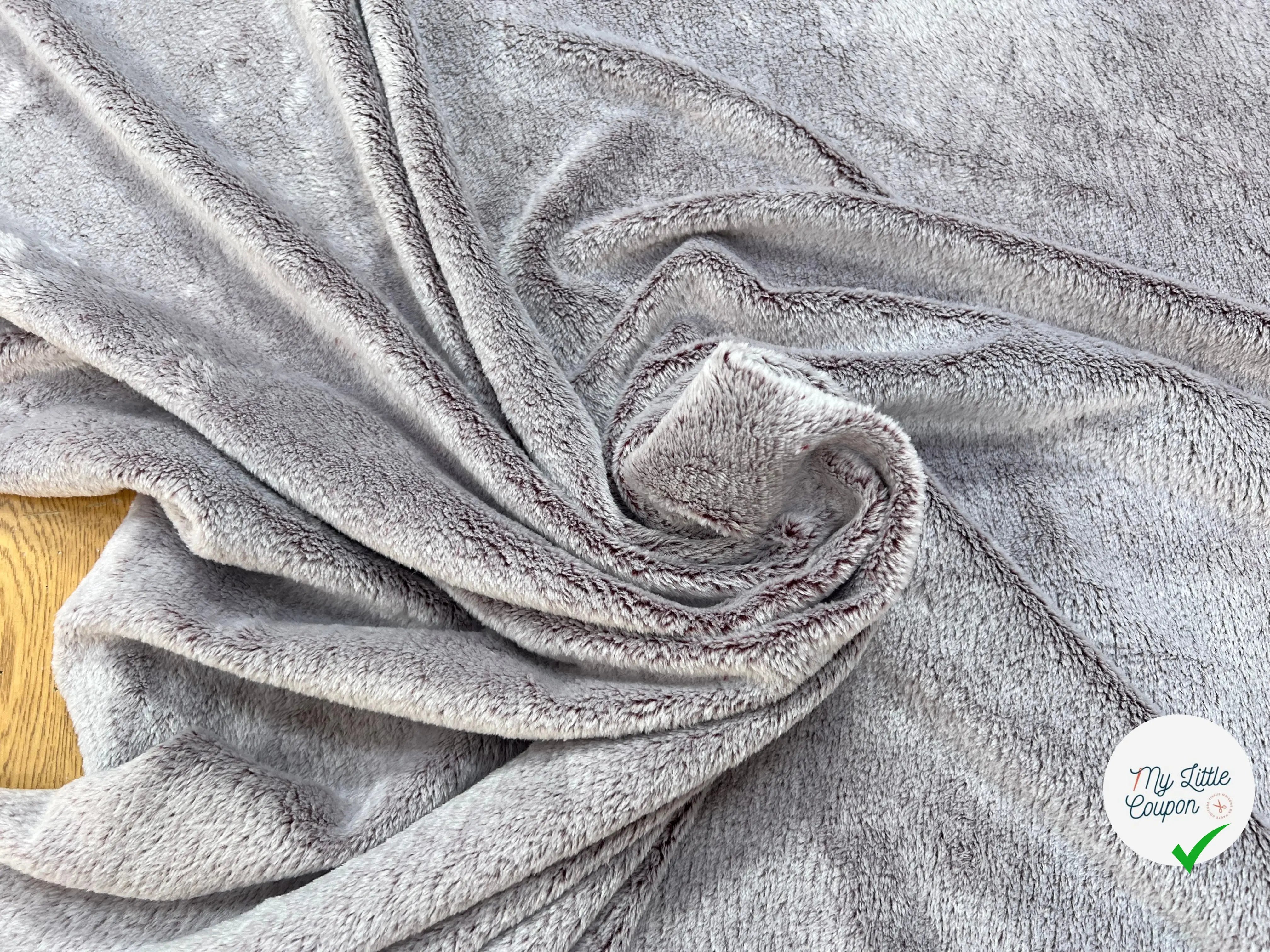 FOURRURE TOUTE DOUCE DOUBLE FACE SNOW PRUNE CHINE OEKO TEX MADE IN FRANCE - My Little Coupon