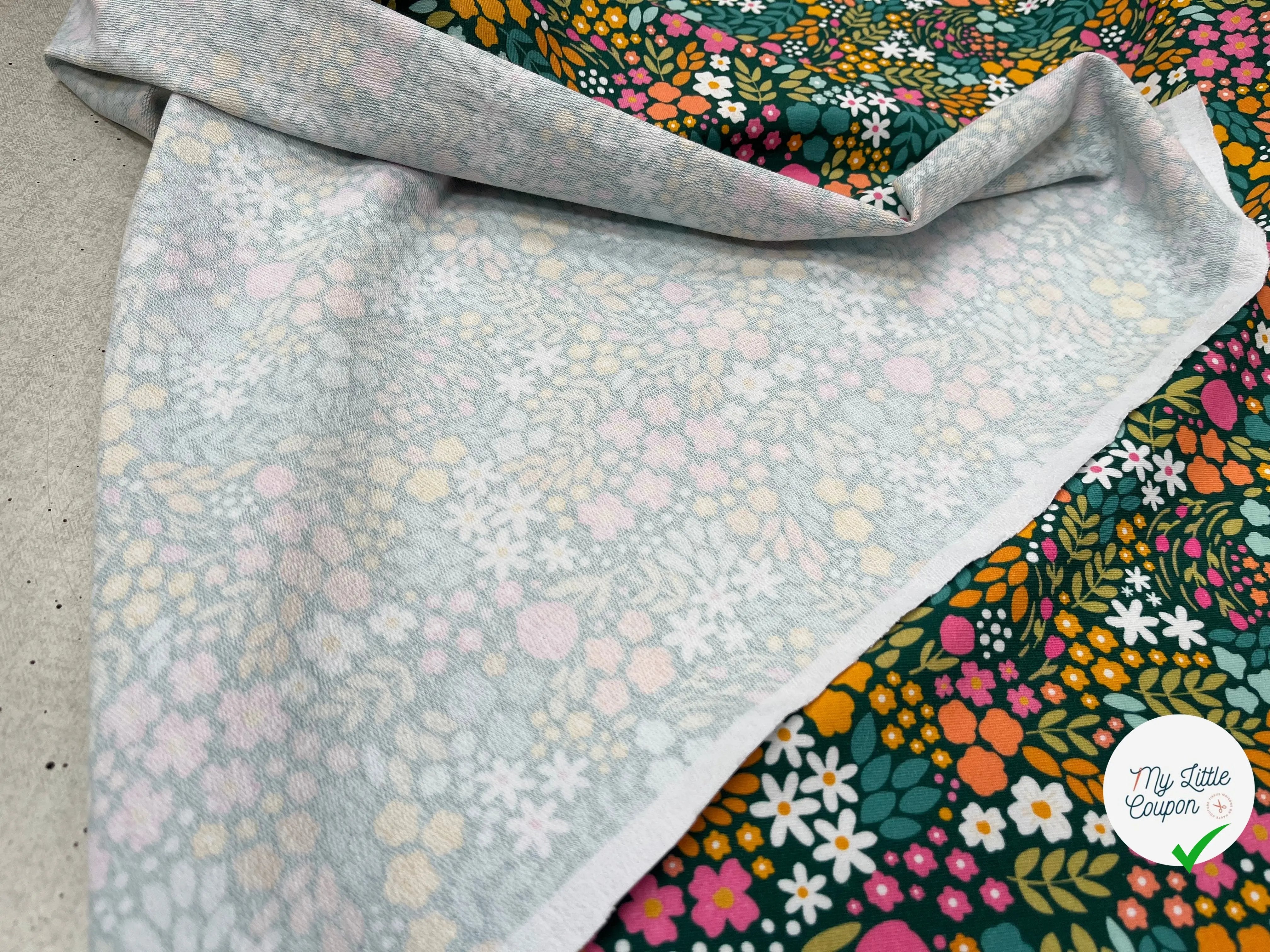 FRENCH TERRY FLEURI COTON MUTILCOLORE - My Little Coupon