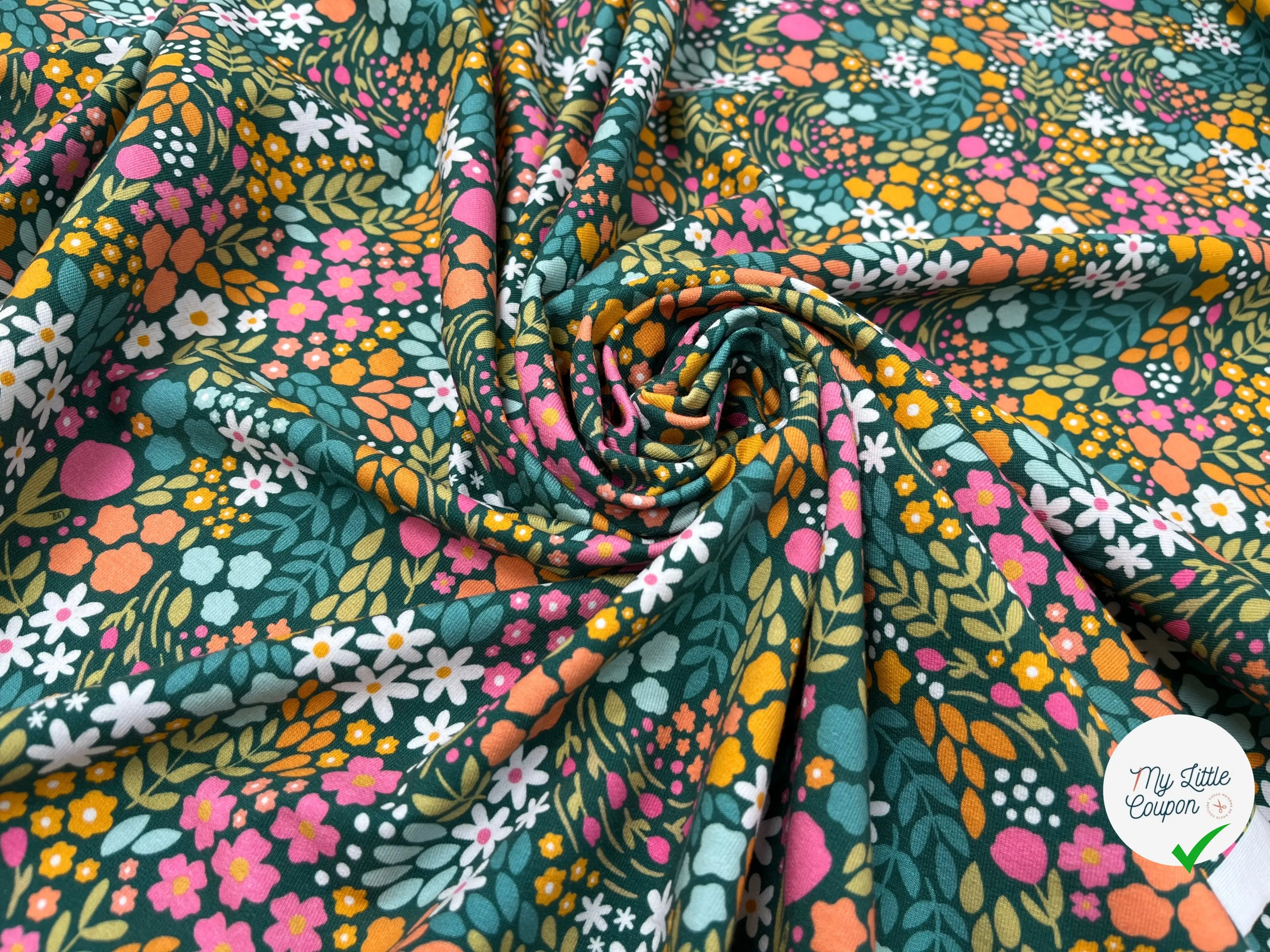 FRENCH TERRY FLEURI COTON MUTILCOLORE - My Little Coupon