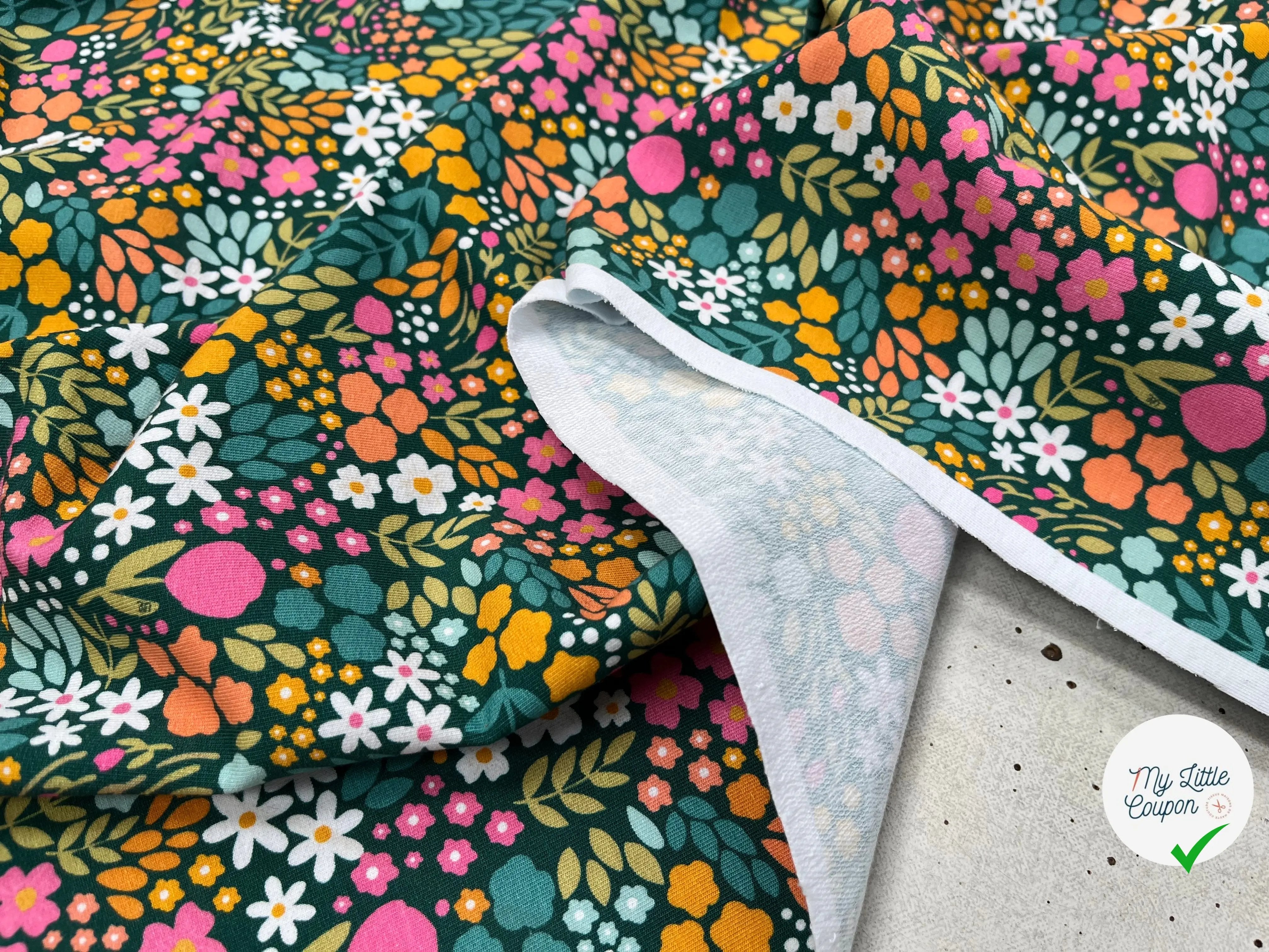FRENCH TERRY FLEURI COTON MUTILCOLORE - My Little Coupon