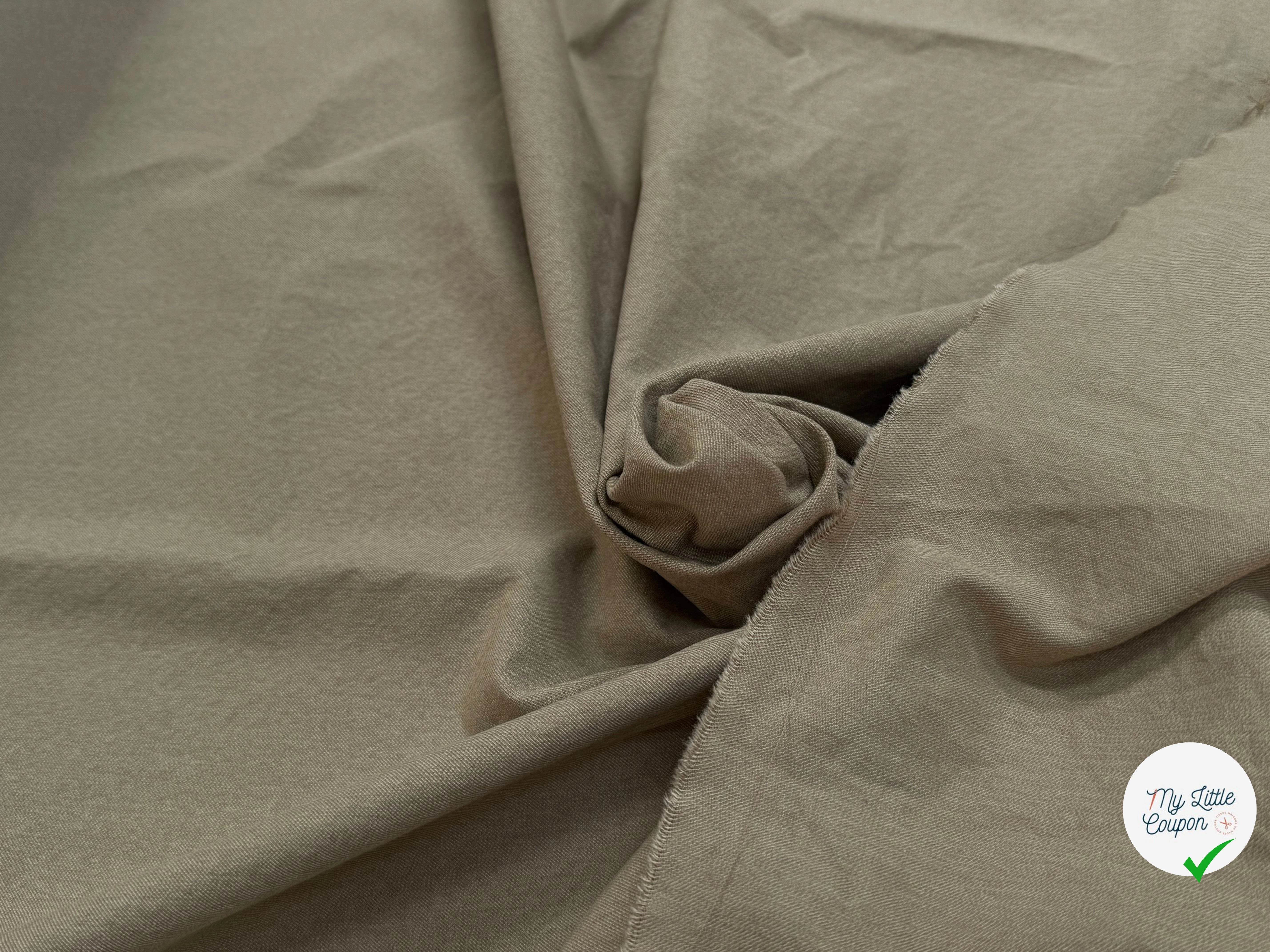 GABARDINE 100% COTON SABLÉE ESPRIT DENIM ULTRA BELLE BEIGE TAUPE - My Little Coupon