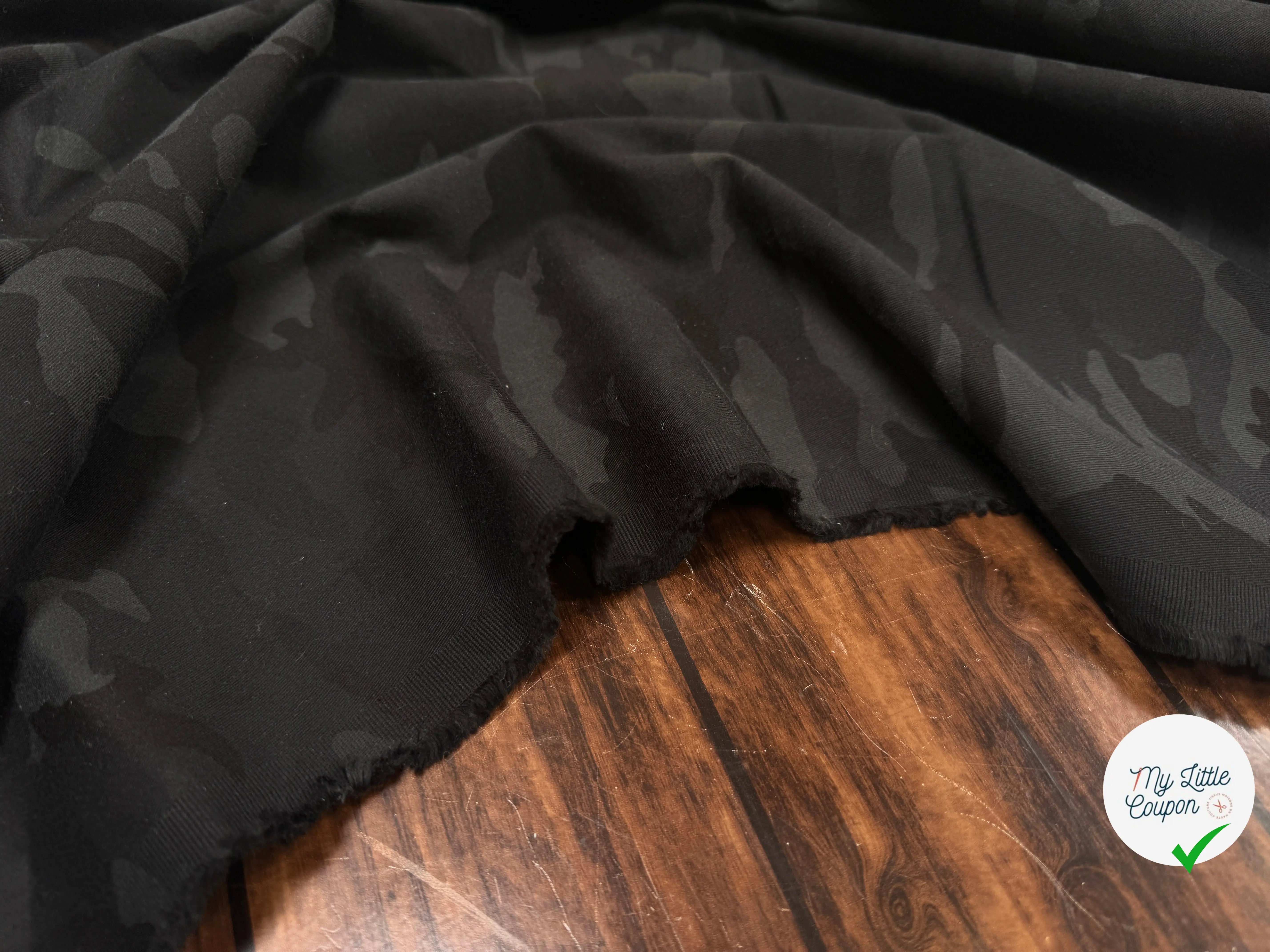 GABARDINE ARMY NOIR GRIS STRETCH - My Little Coupon