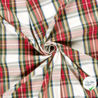 Gabardine carreaux écossais blanc cassé