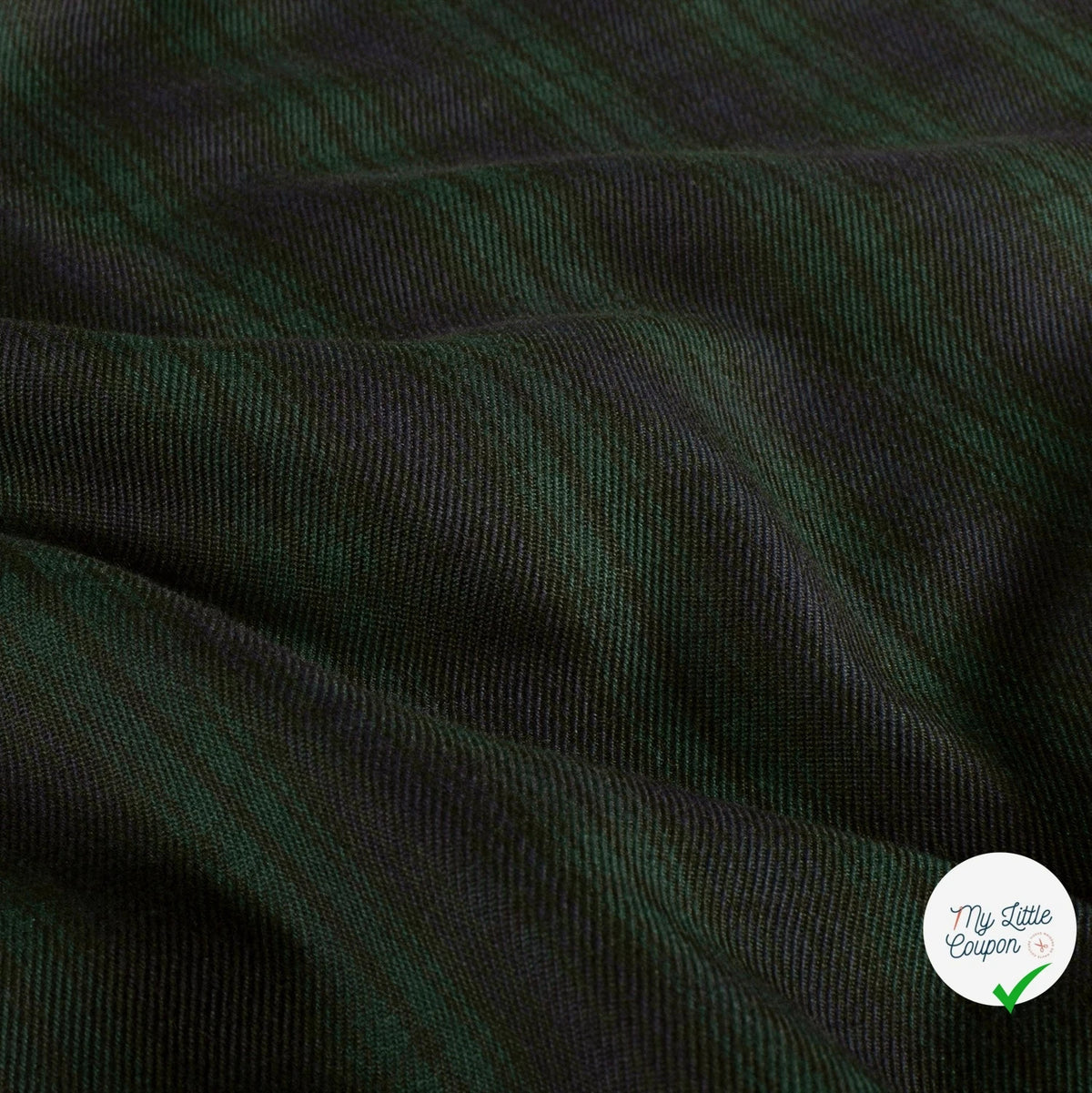 Gabardine carreaux écossais vert foncé