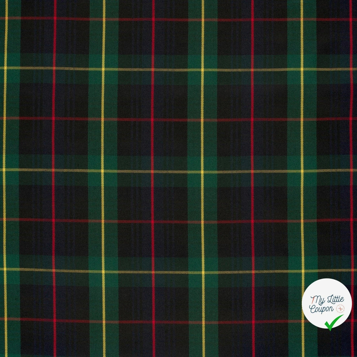 Gabardine carreaux écossais vert foncé