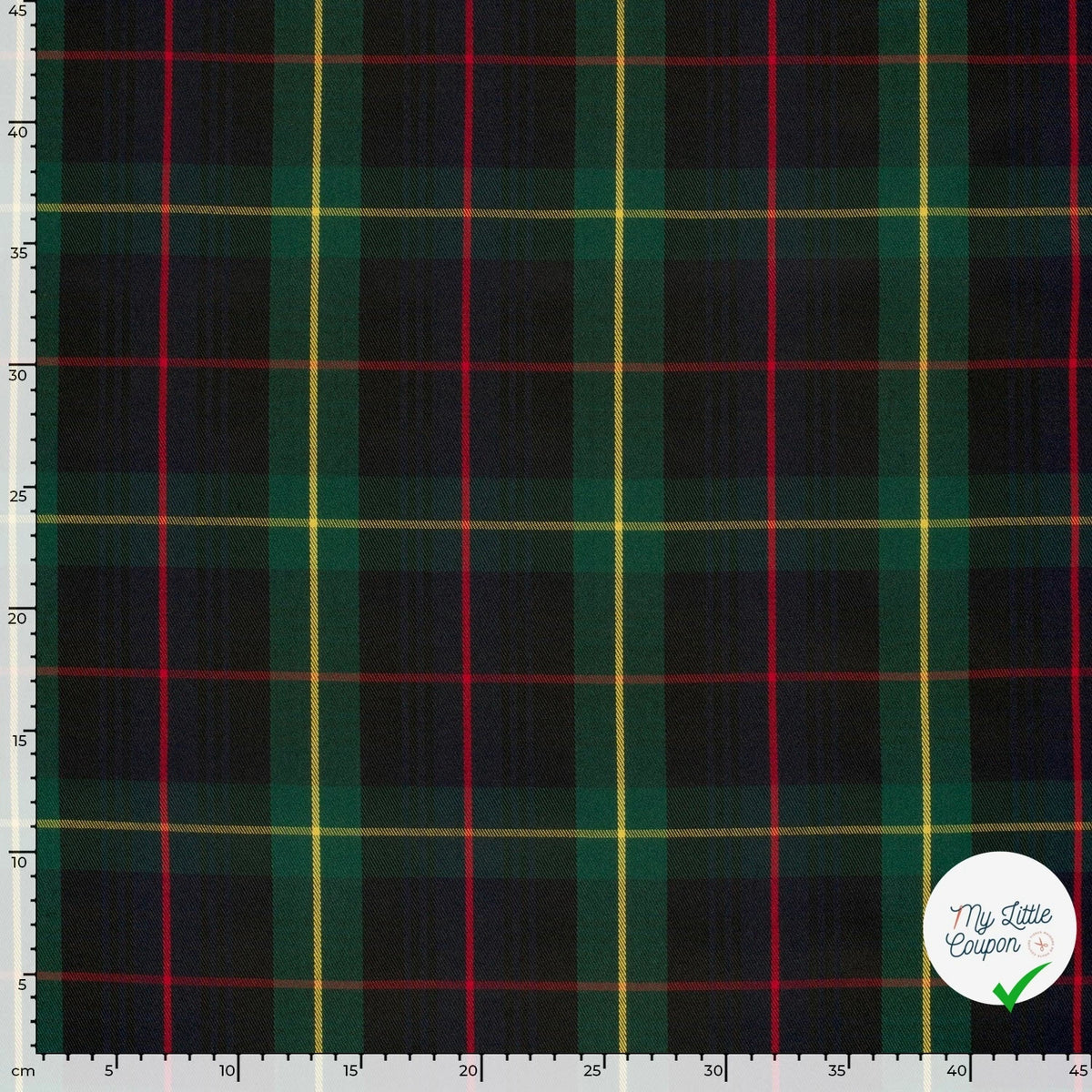 Gabardine carreaux écossais vert foncé
