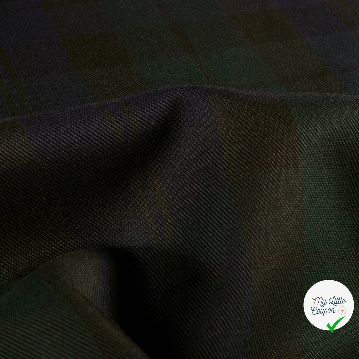 Gabardine carreaux écossais vert foncé