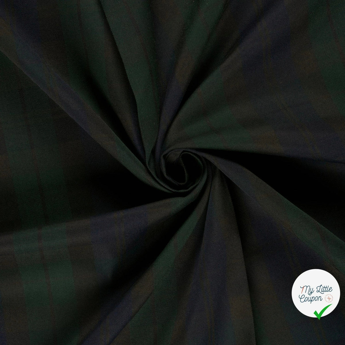 Gabardine carreaux écossais vert foncé