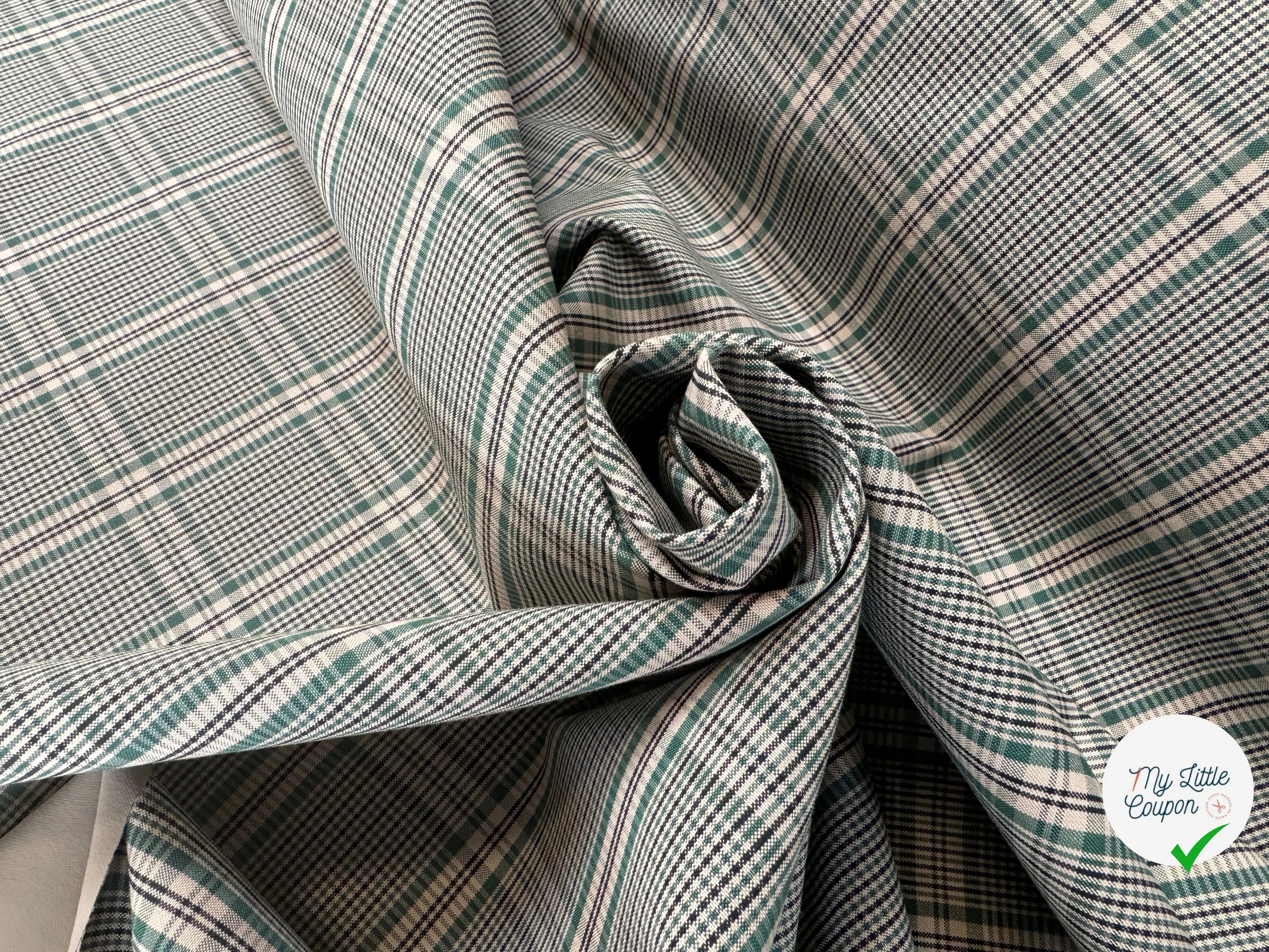 GABARDINE CONTRECOLLÉE PRINCE DE GALLES GREEN - My Little Coupon