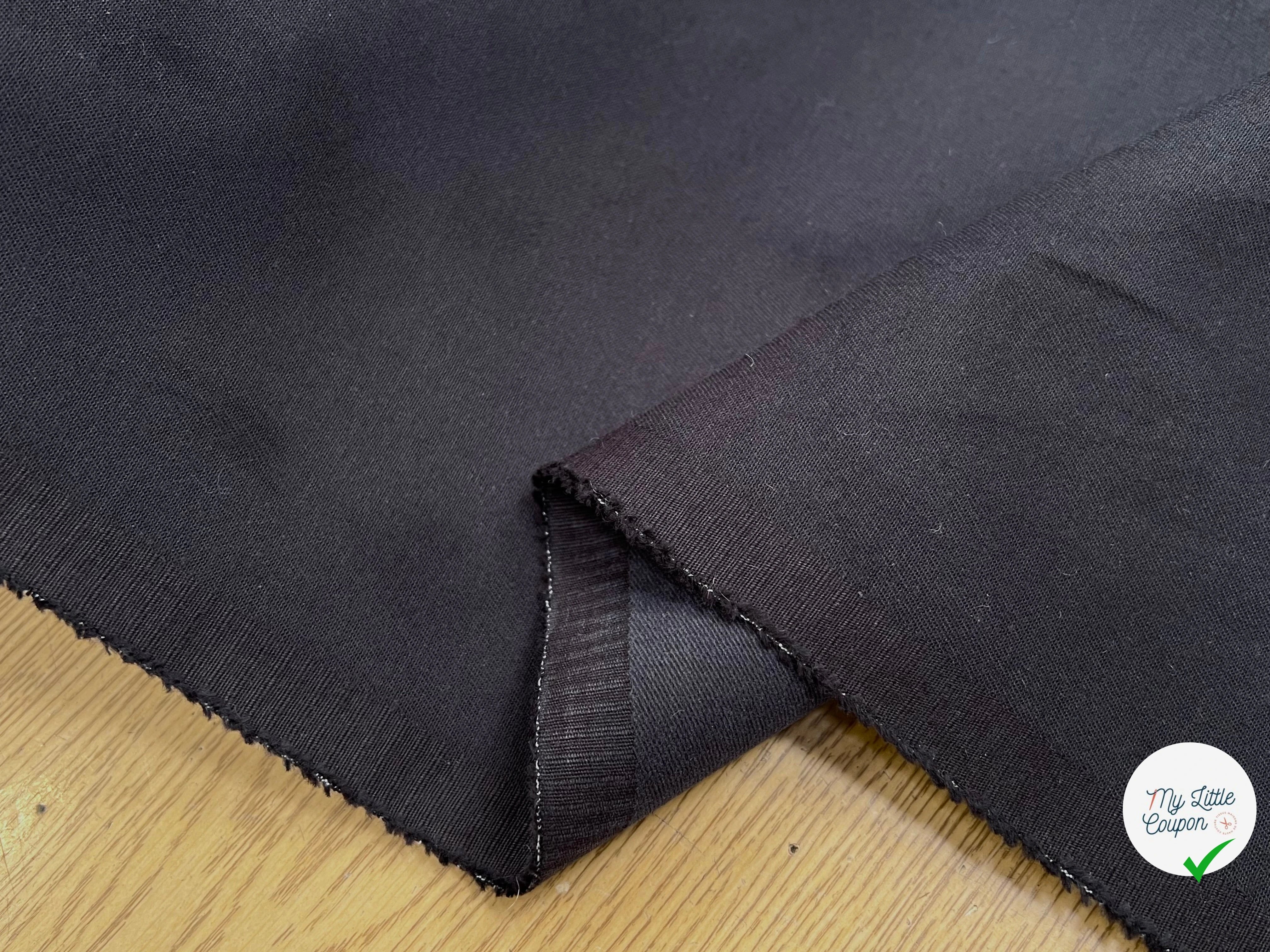 GABARDINE COTON GRATTÉE DUVETEUX GRIS ANTHRACITE - My Little Coupon