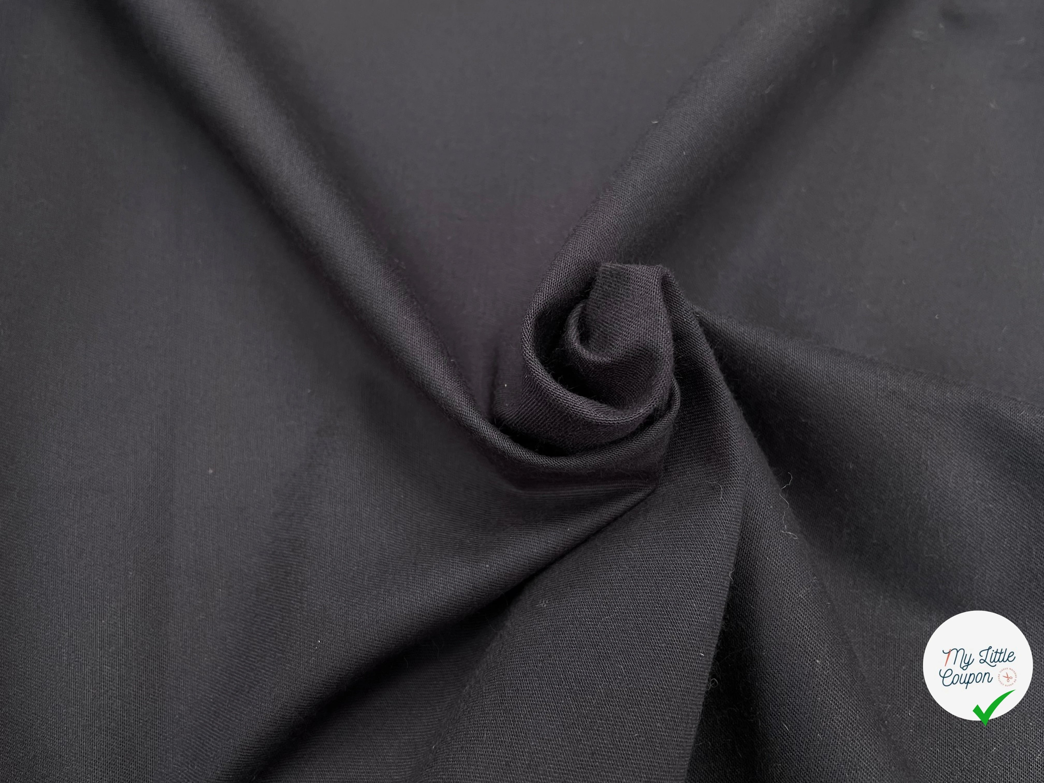 GABARDINE COTON GRATTÉE DUVETEUX GRIS ANTHRACITE - My Little Coupon