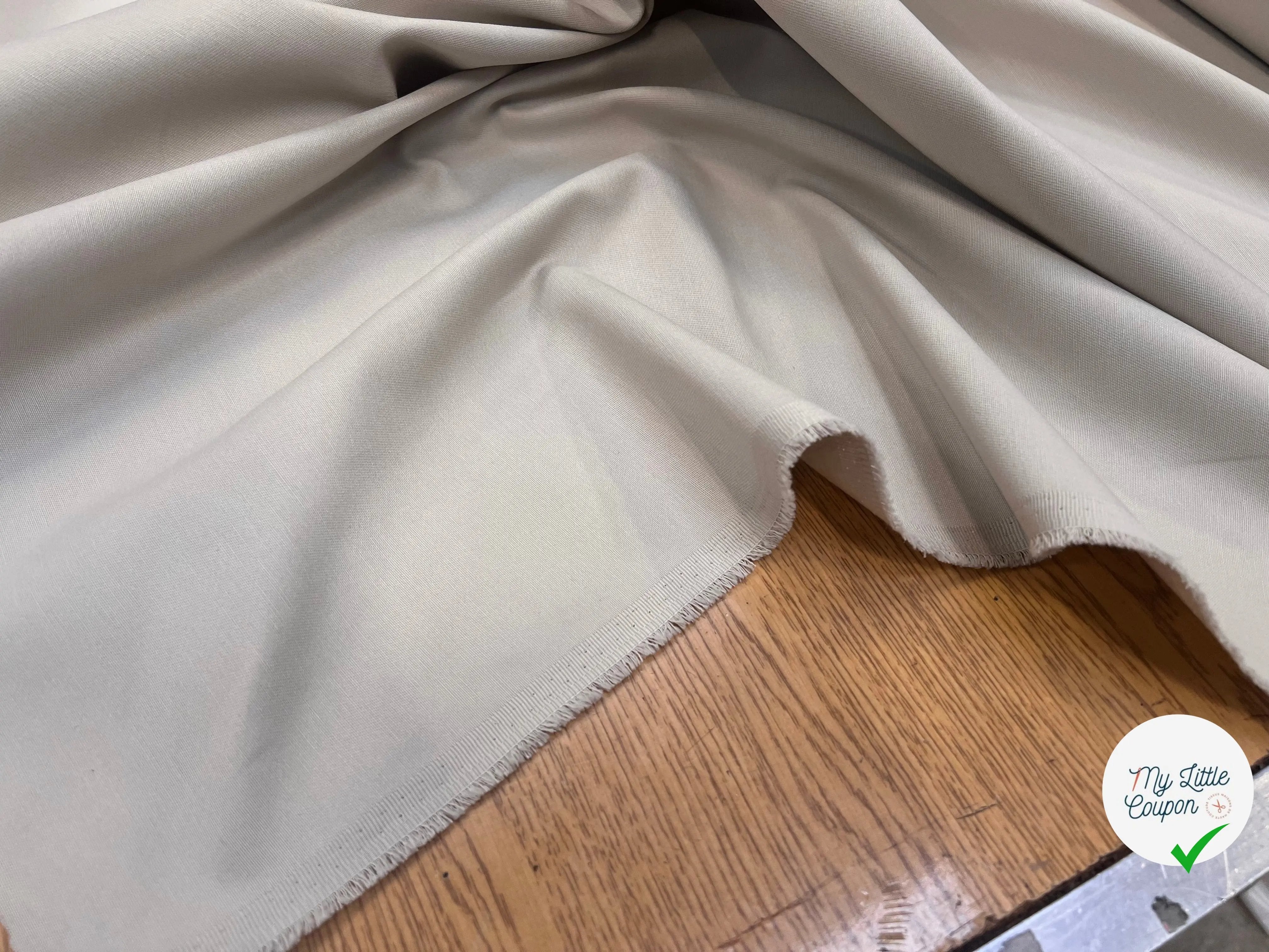 GABARDINE COTON PETITE LAIZE ECRU BEIGE - My Little Coupon