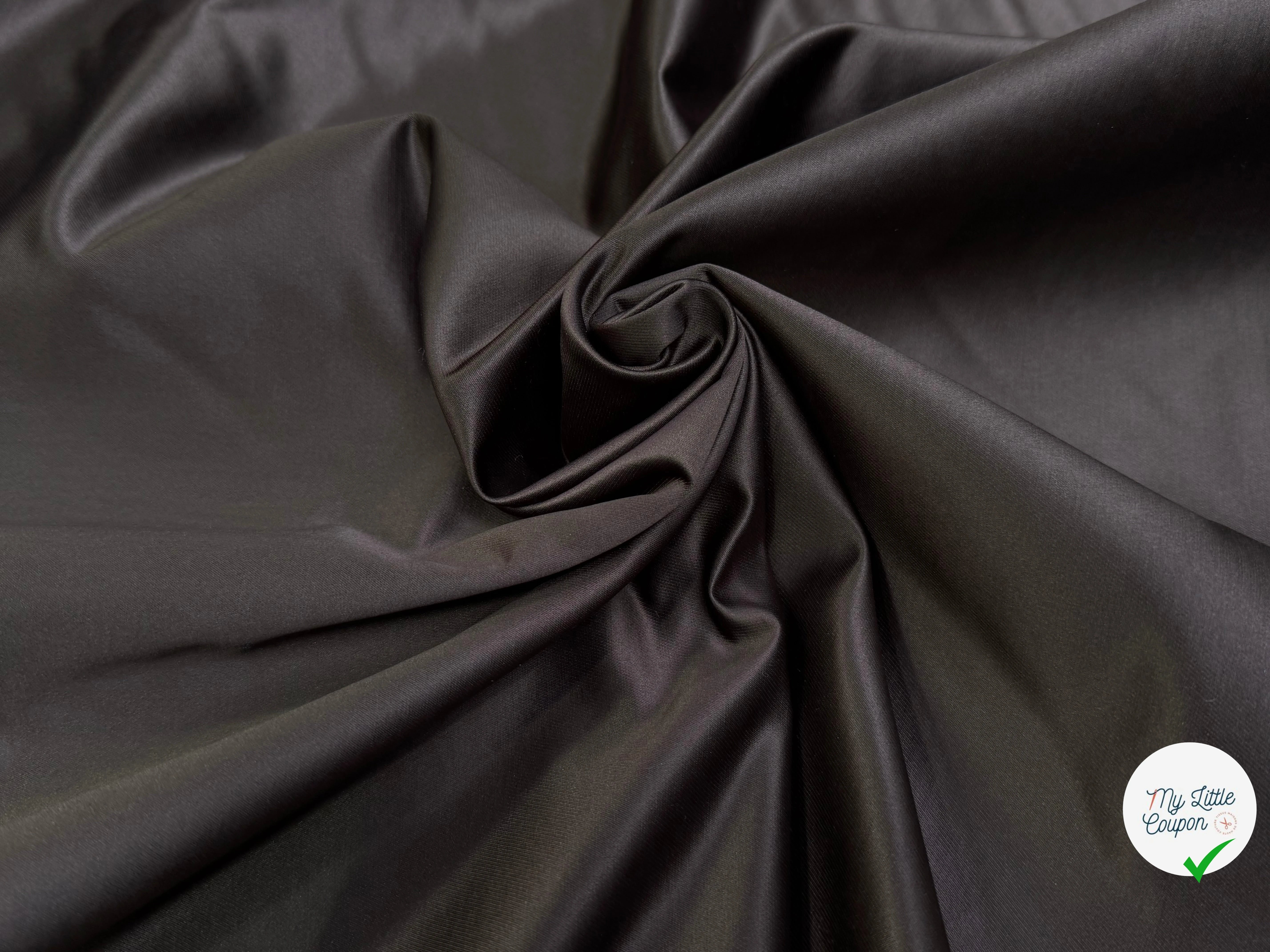 GABARDINE COTON SATINÉE KAKI MARRON TOUCHE PEAU DE PÊCHE QUALITÉ COUTURE - My Little Coupon