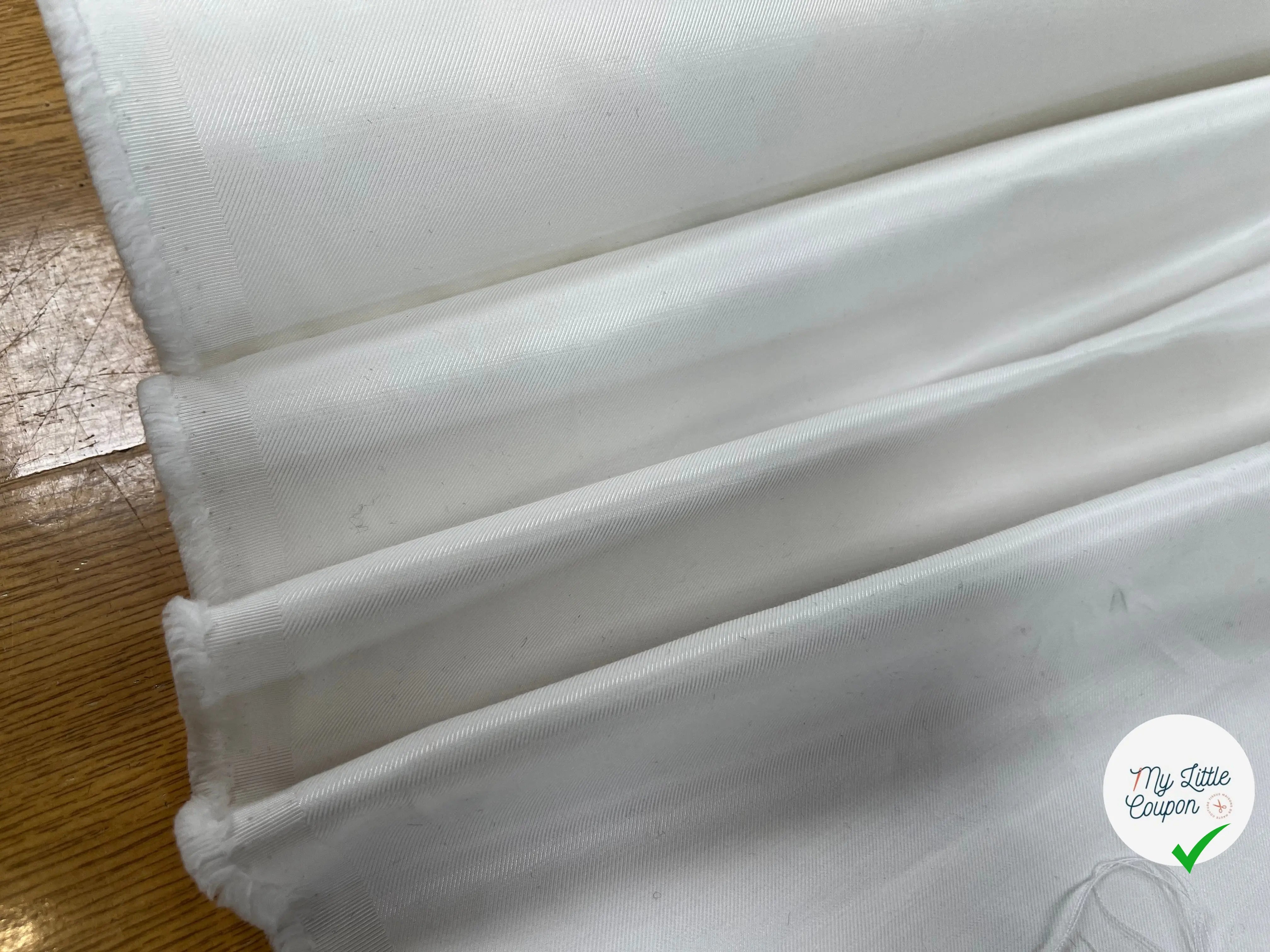 GABARDINE DE COTON BLANC SCHINTZÉE - My Little Coupon