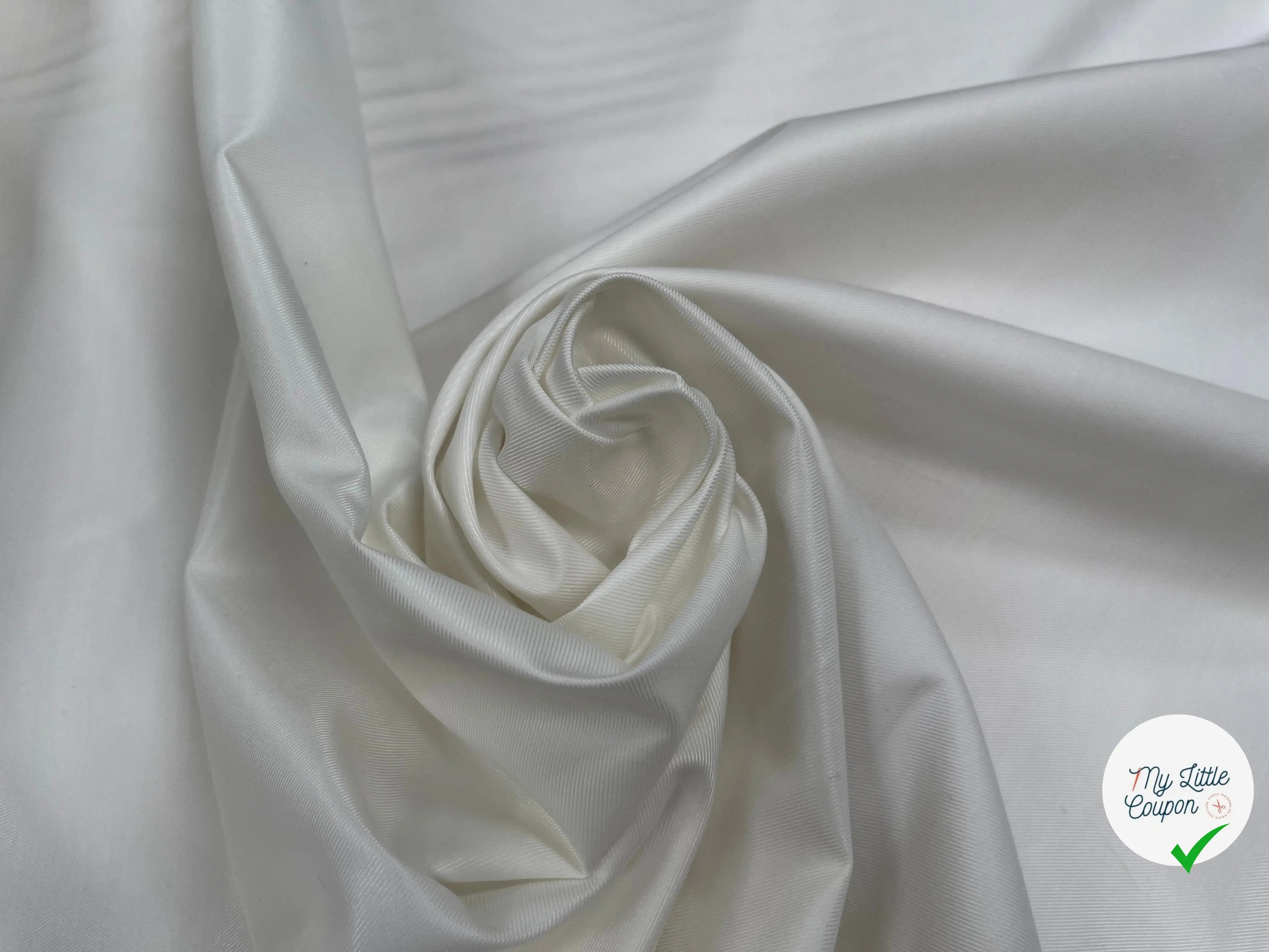 GABARDINE DE COTON BLANC SCHINTZÉE - My Little Coupon