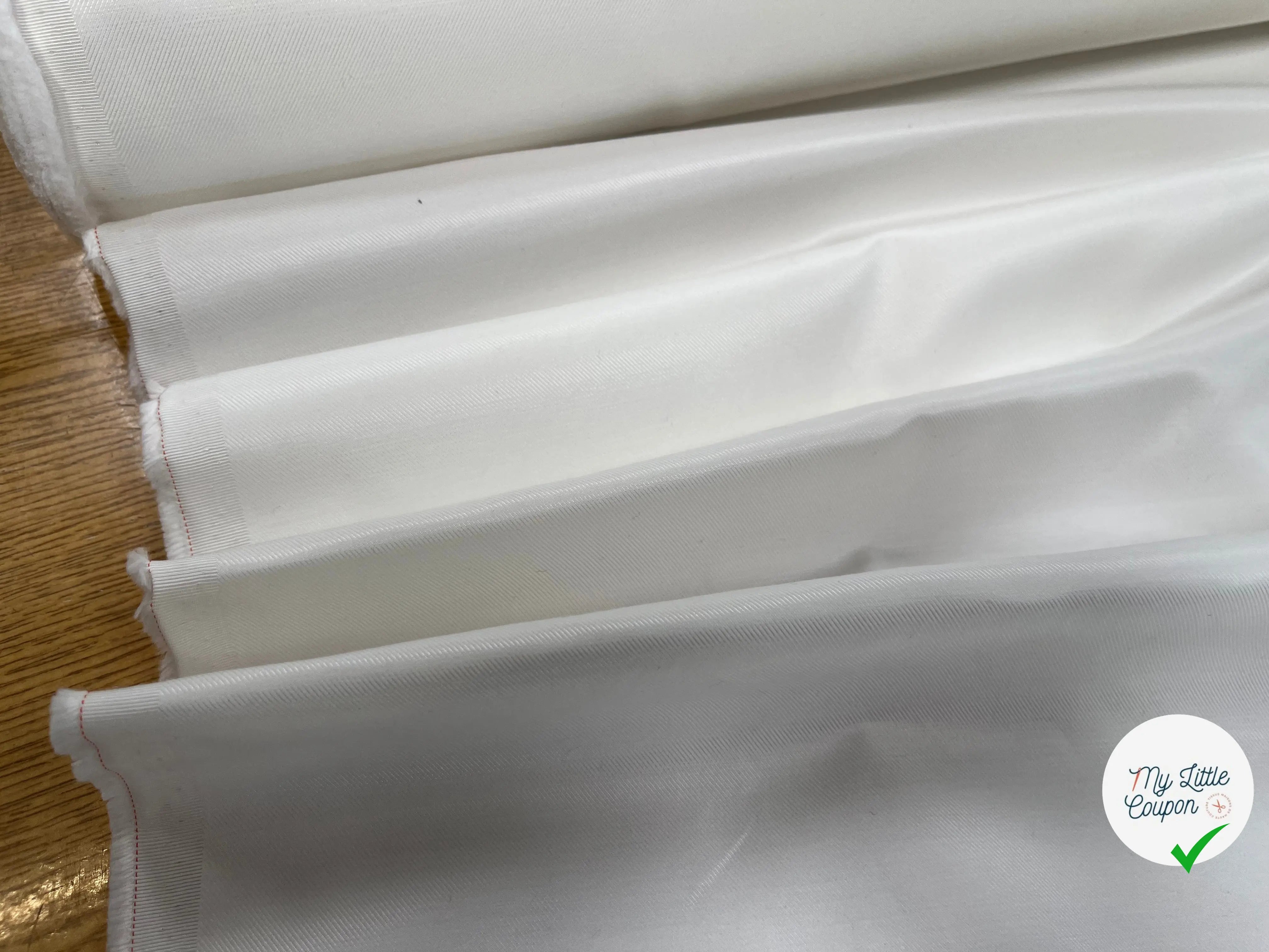 GABARDINE DE COTON BLANC SCHINTZÉE - My Little Coupon