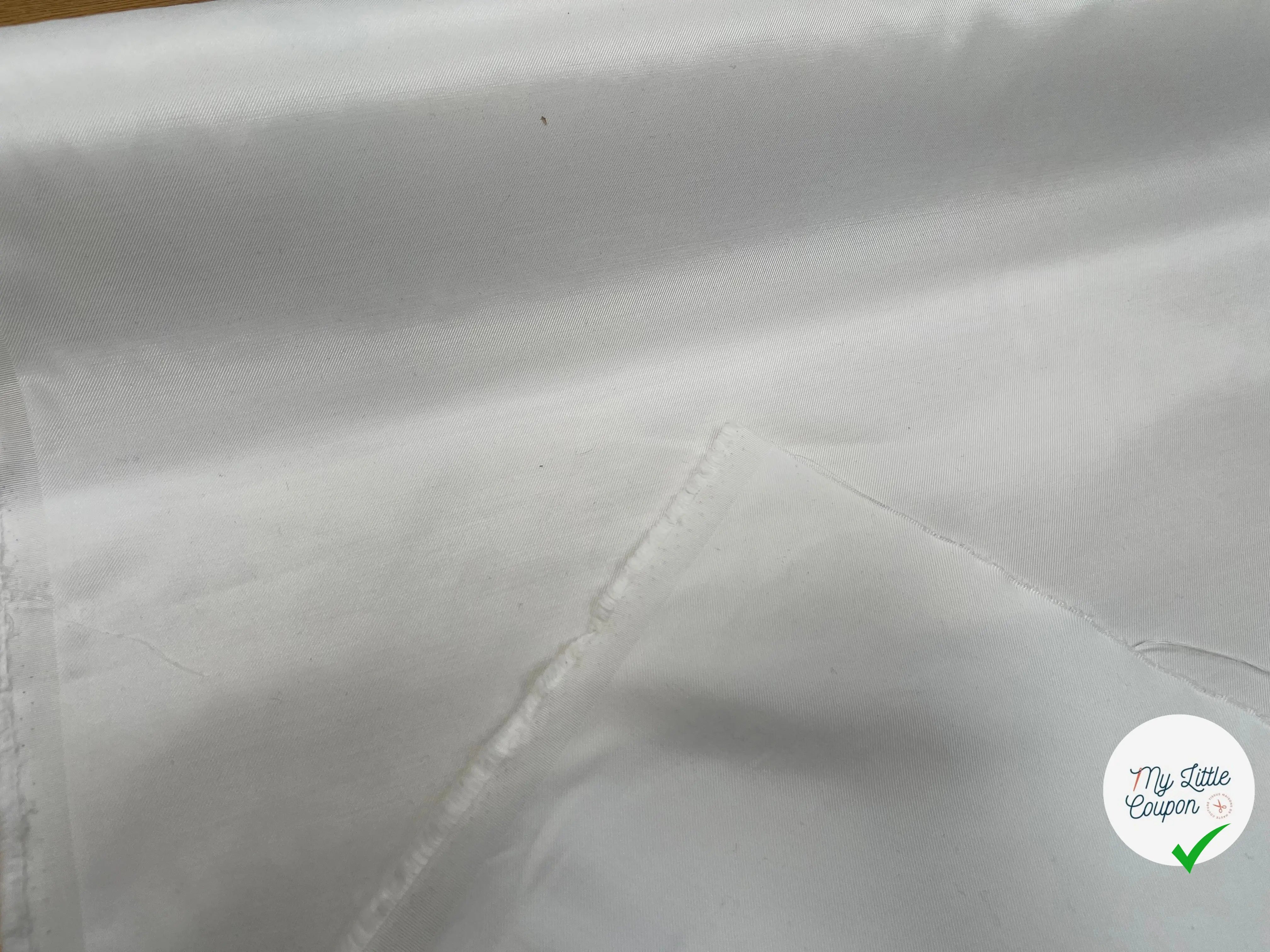 GABARDINE DE COTON BLANC SCHINTZÉE - My Little Coupon