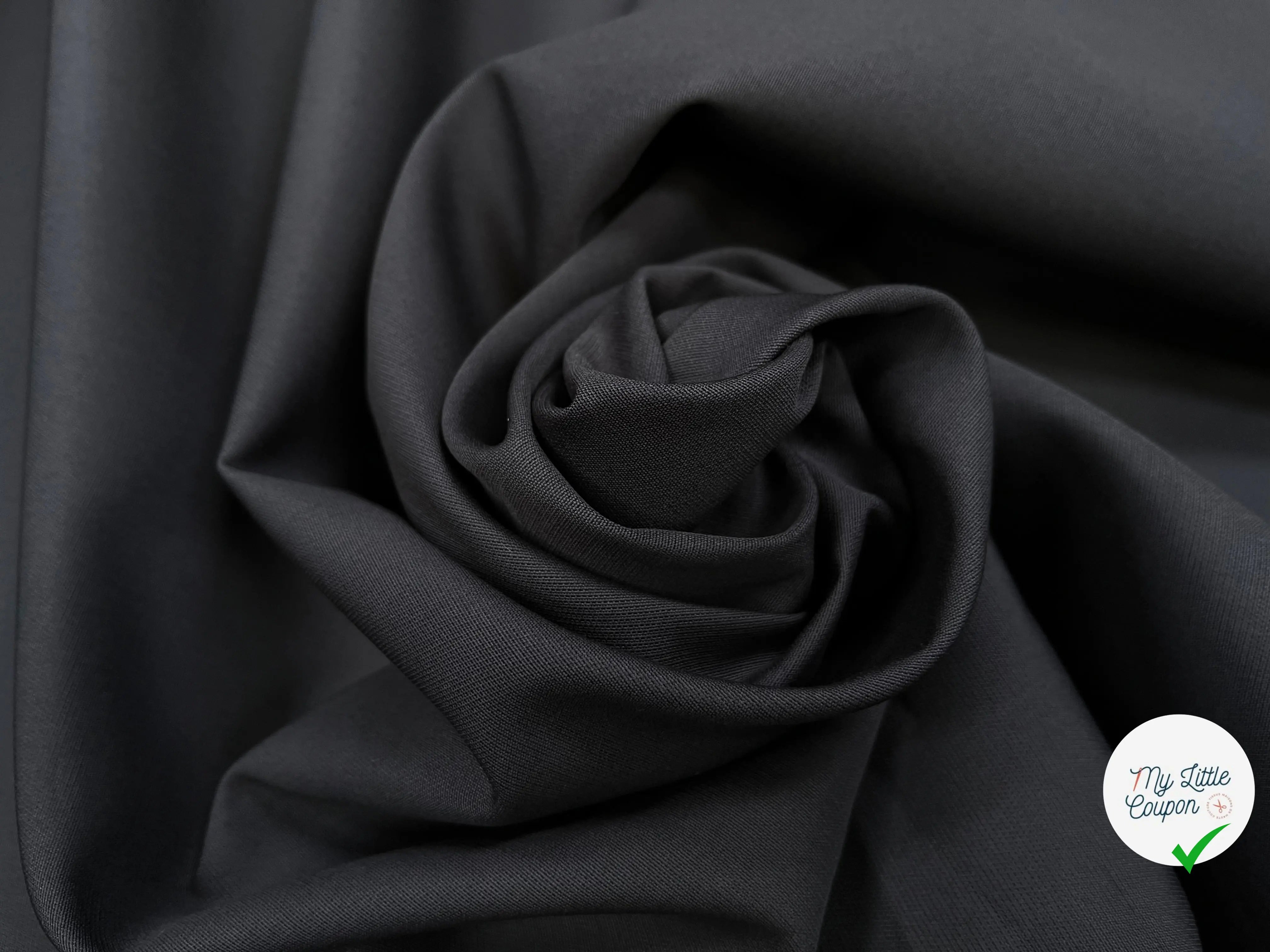 GABARDINE DE COTON BLEU GRIS ANTHRACITE - My Little Coupon