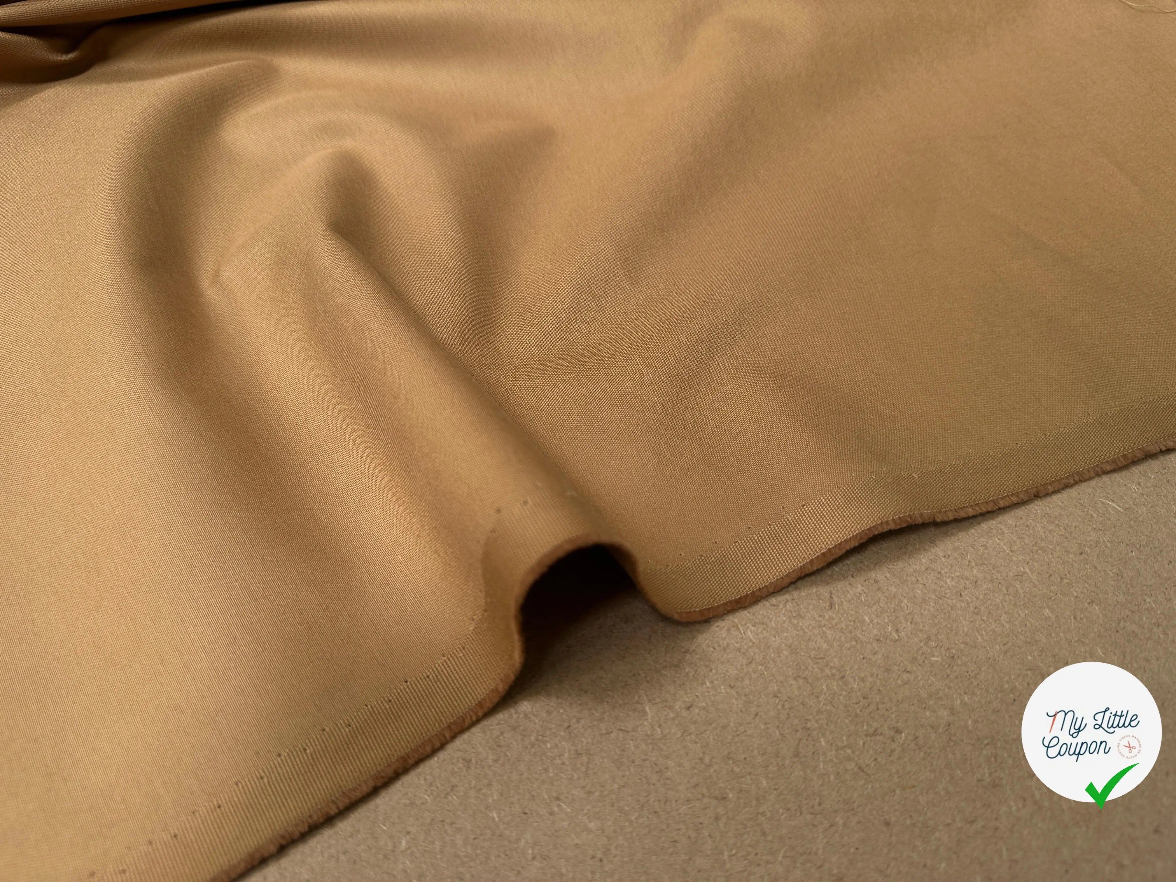 GABARDINE DE COTON CAMEL PRESTIGE ITALIE - My Little Coupon