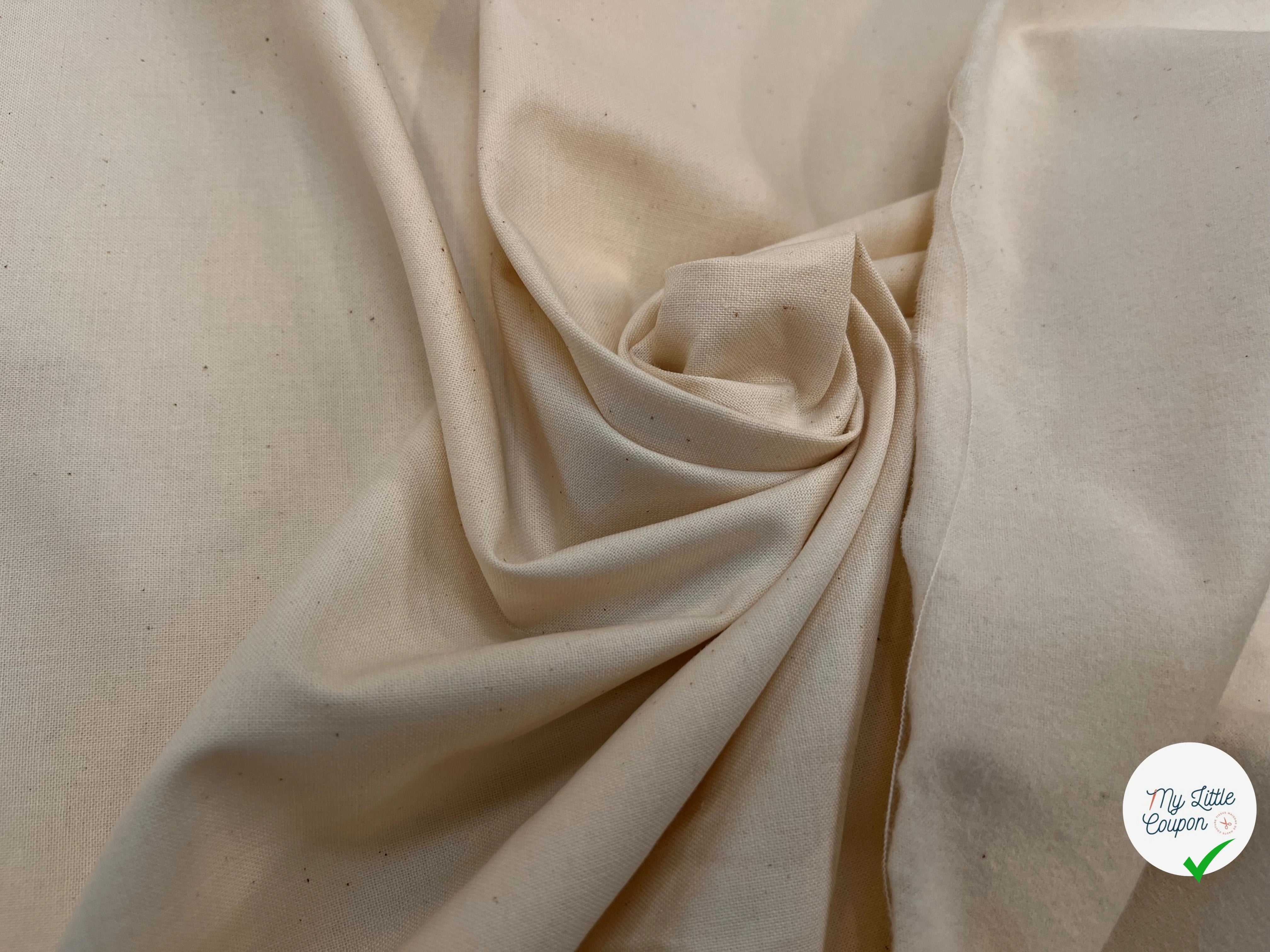 GABARDINE DE COTON DUVETEUX ÉCRU TOUT DOUX - My Little Coupon