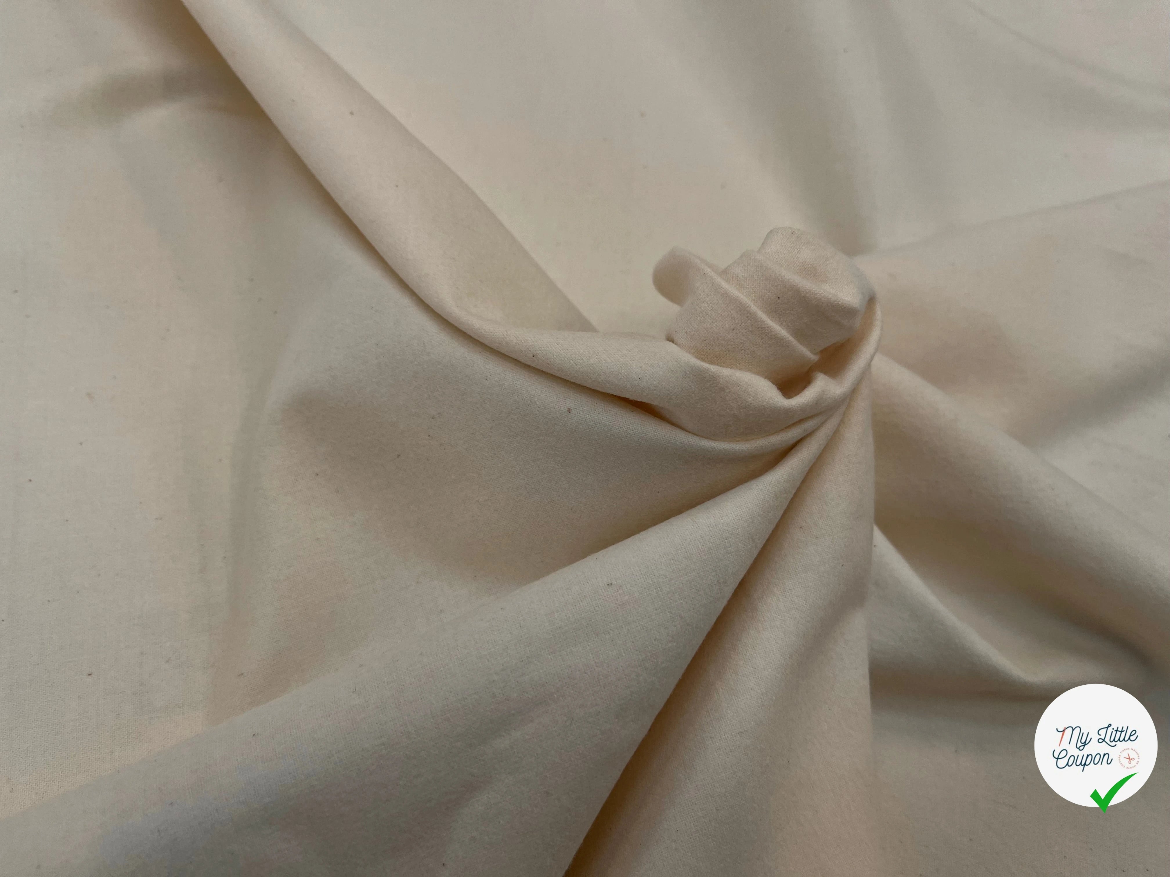 GABARDINE DE COTON DUVETEUX ÉCRU TOUT DOUX - My Little Coupon