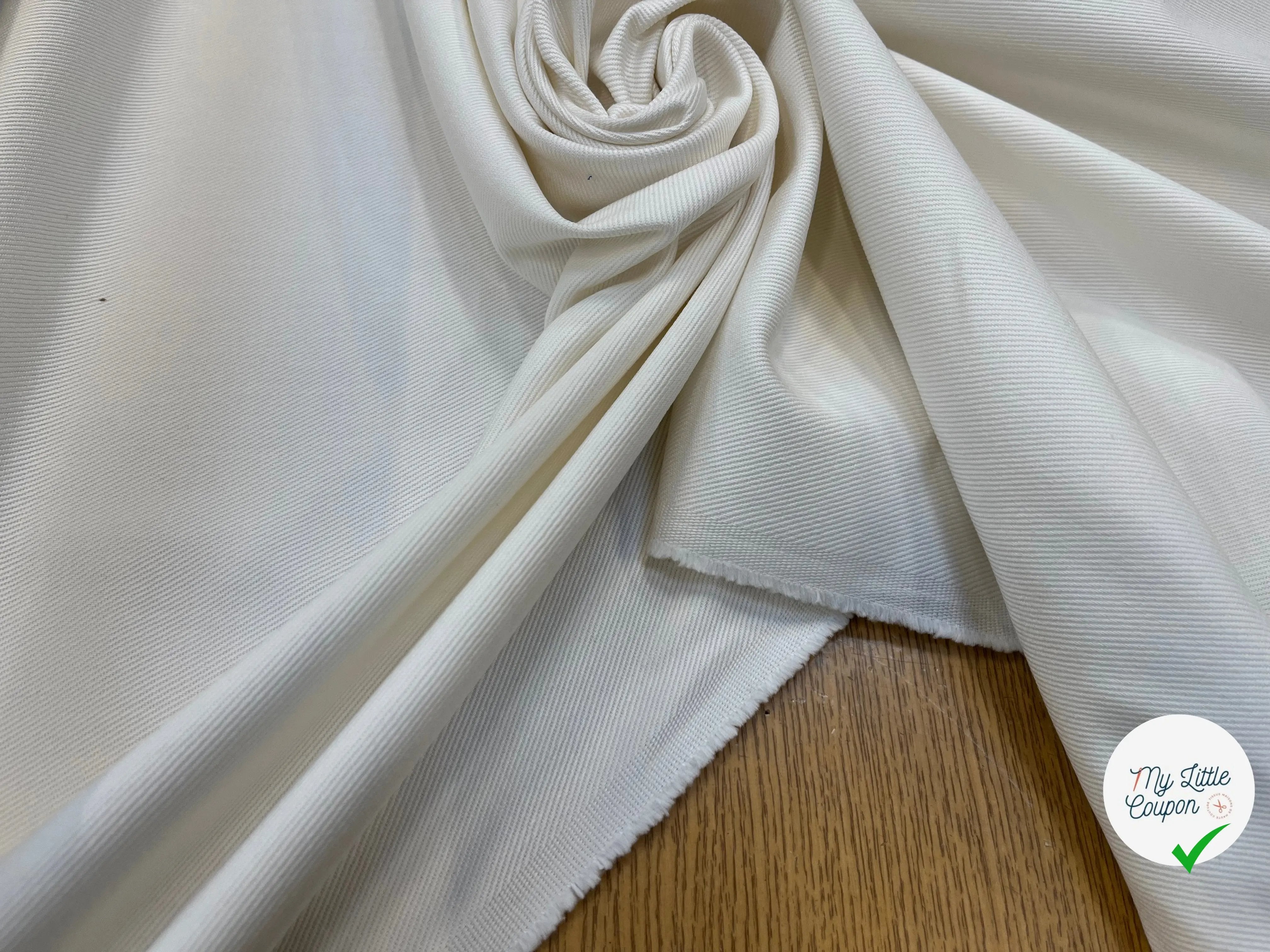 GABARDINE DE COTON ÉCRU - My Little Coupon