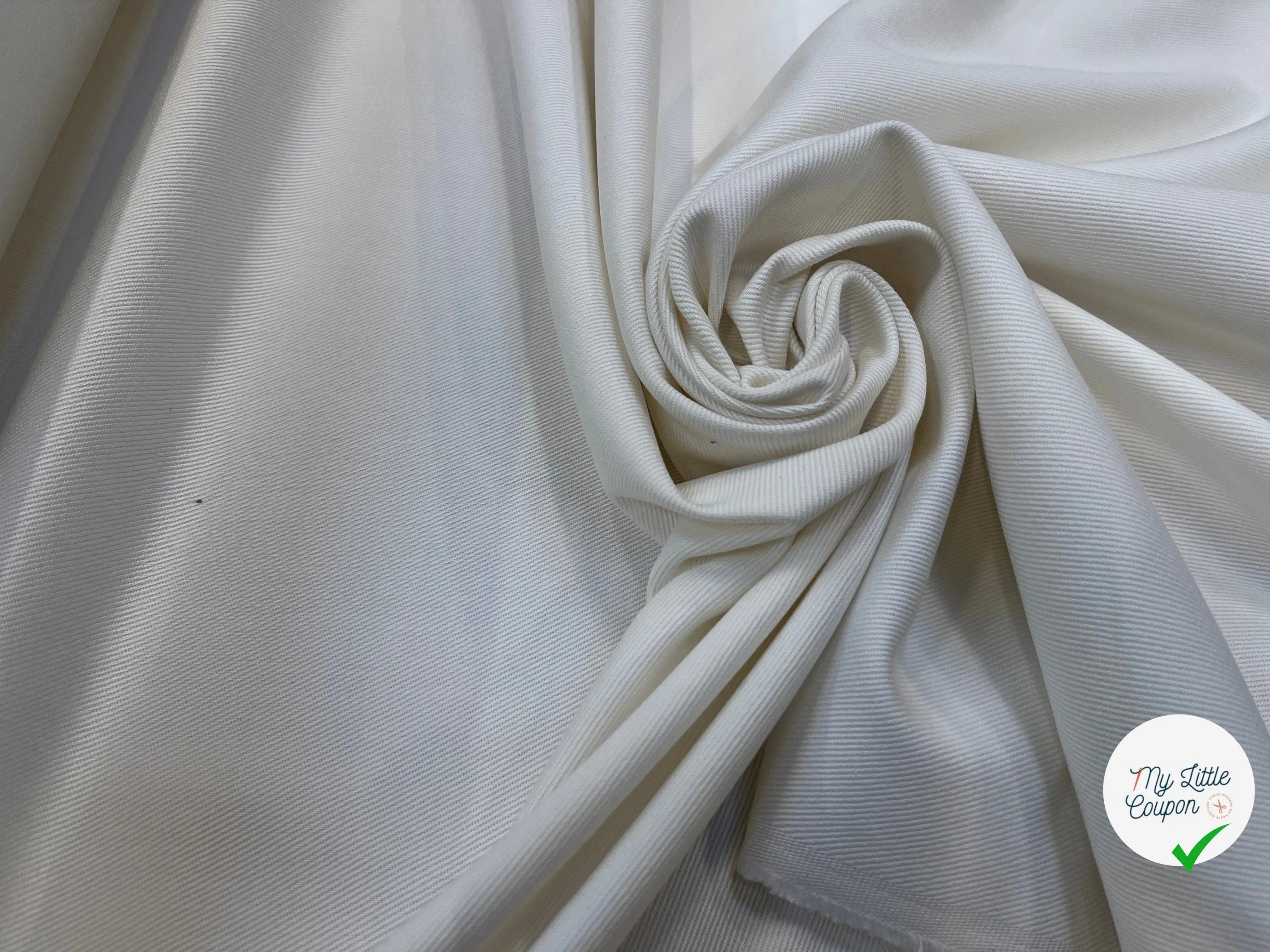 GABARDINE DE COTON ÉCRU - My Little Coupon