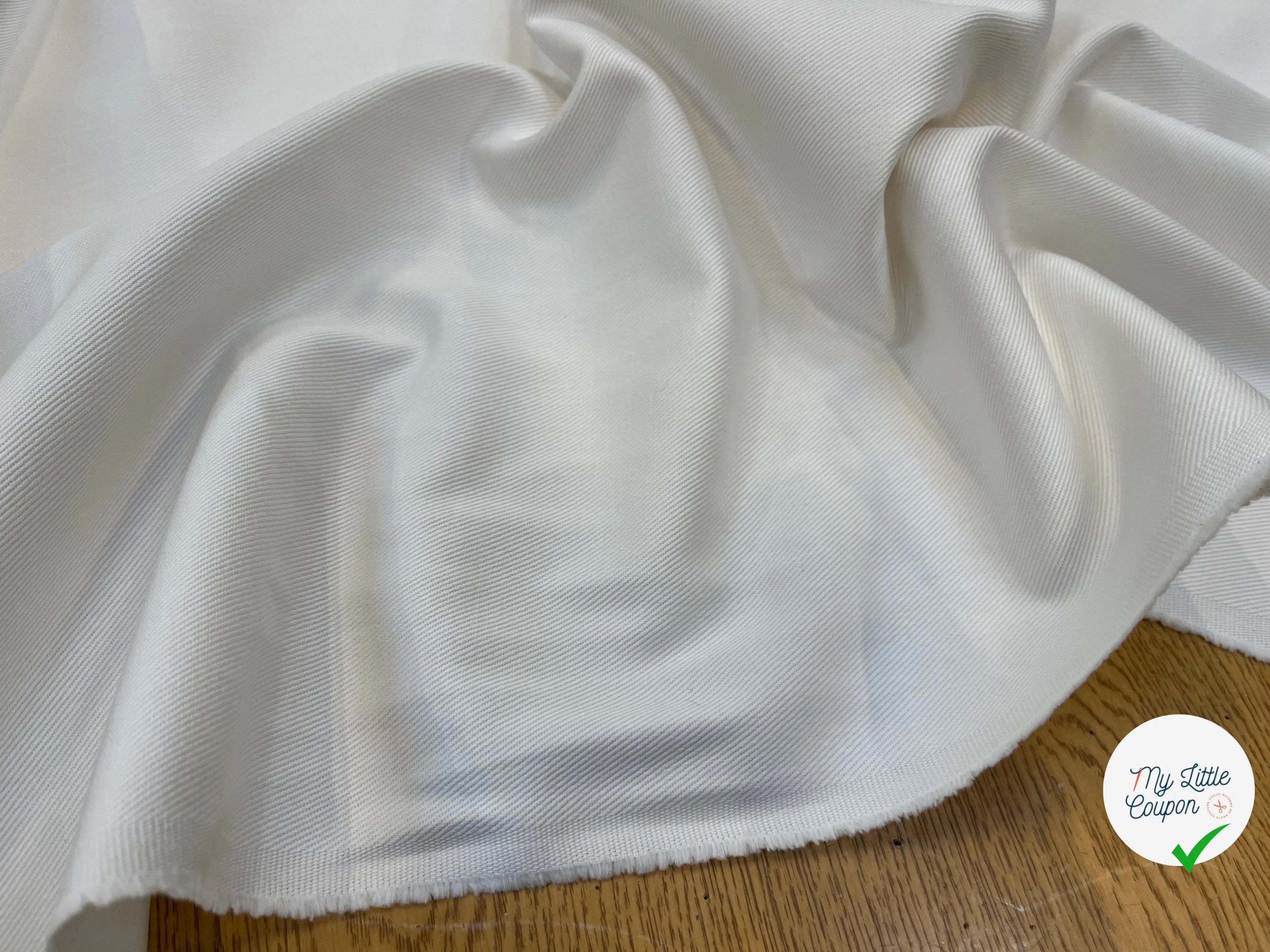 GABARDINE DE COTON ÉCRU - My Little Coupon