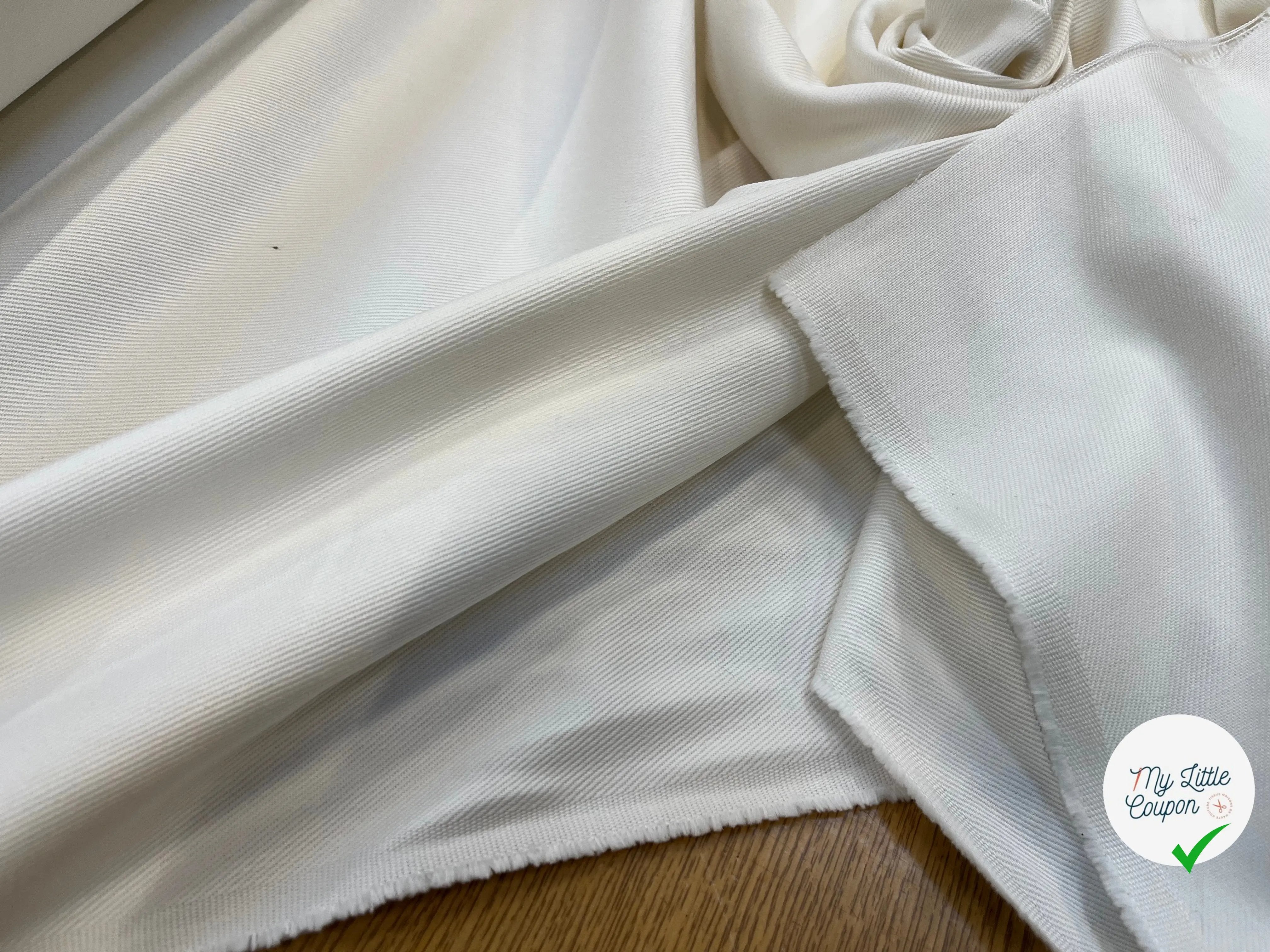 GABARDINE DE COTON ÉCRU - My Little Coupon