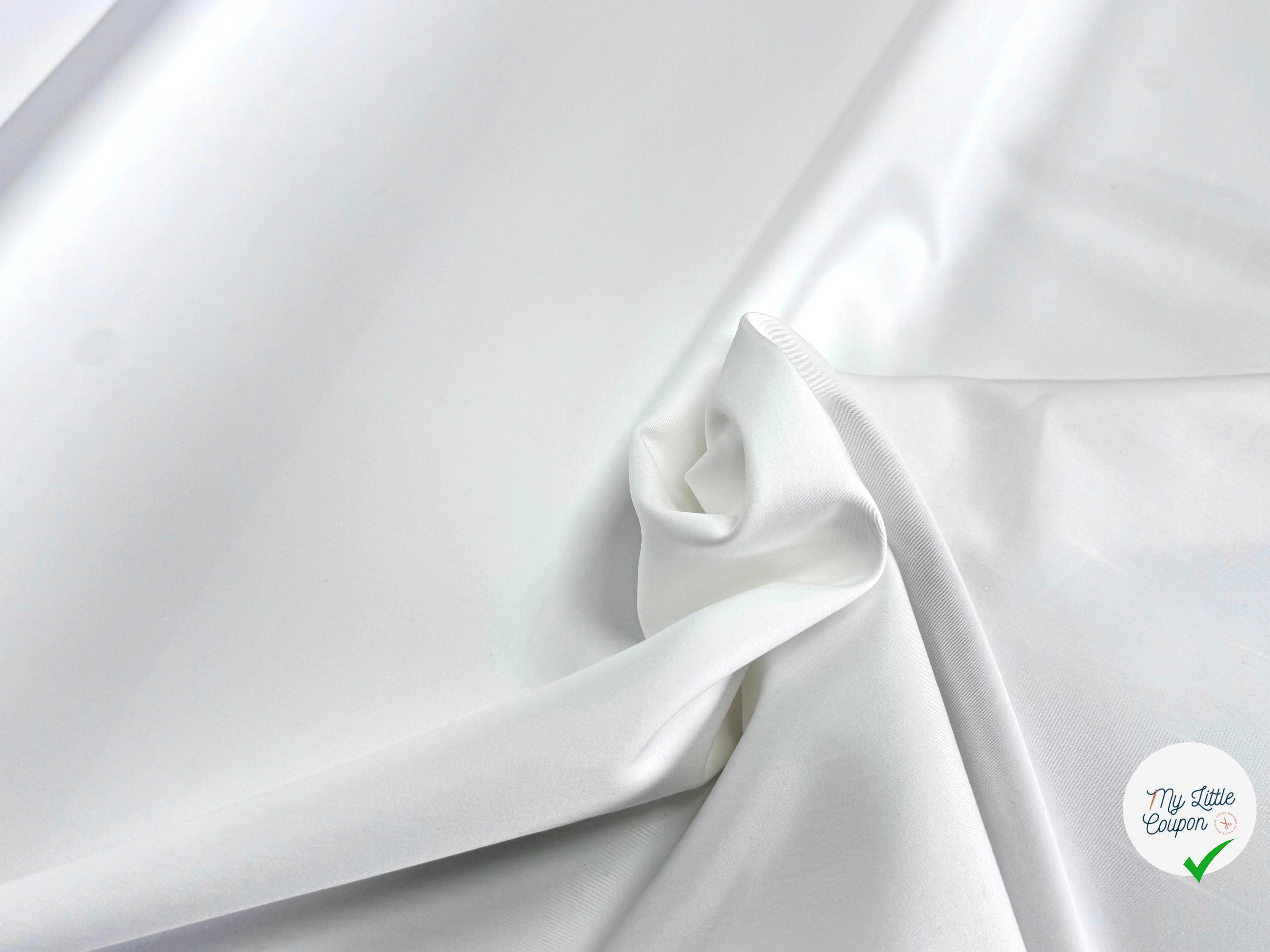 GABARDINE DE COTON FINE STRETCH BLANC OPTIQUE TRÈS BELLE AVEC ÉFFET GRATTÉ - My Little Coupon