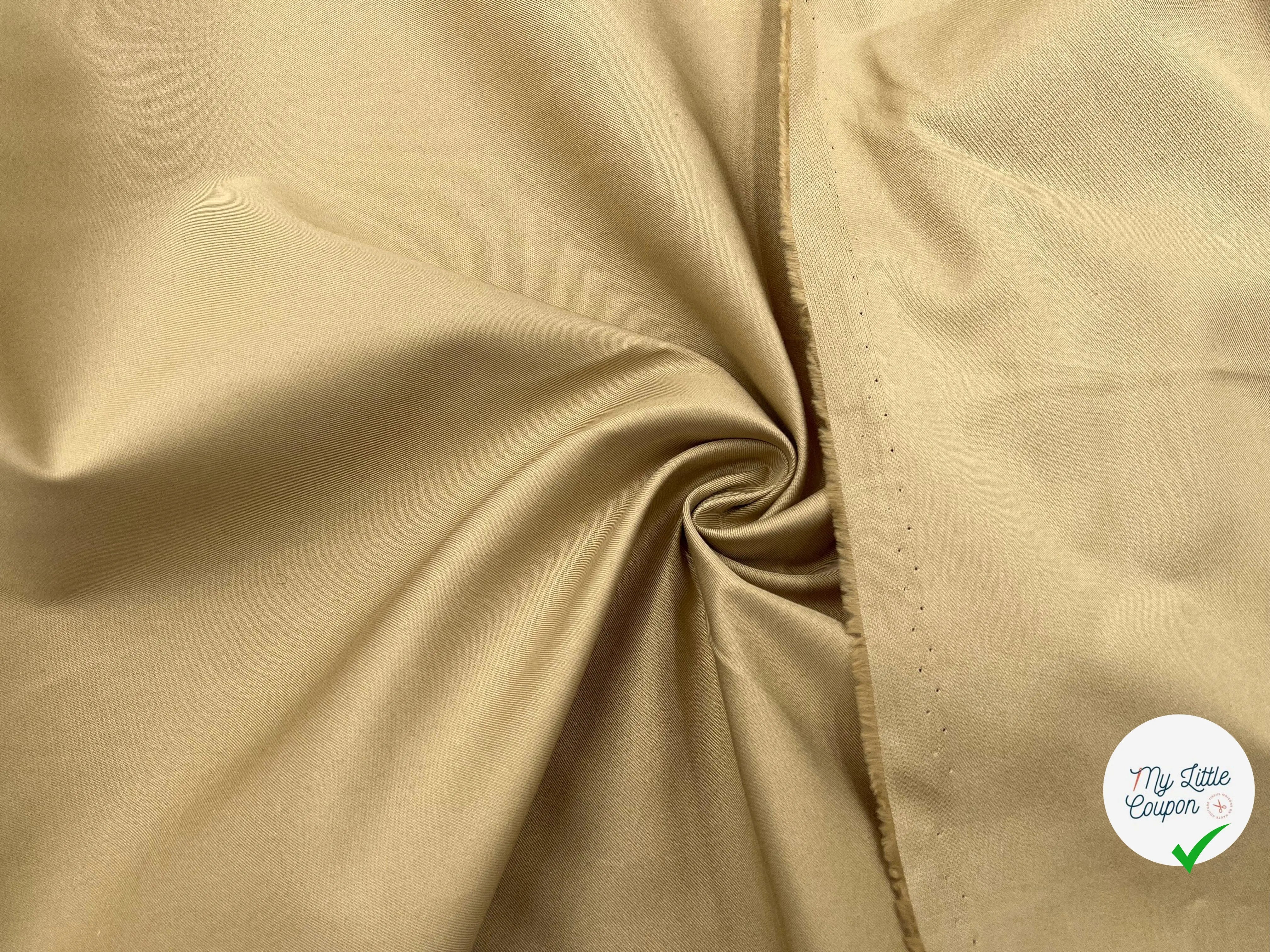 GABARDINE DE COTON FINEMENT SERGÉE CARAMEL - My Little Coupon - tissu - coudre