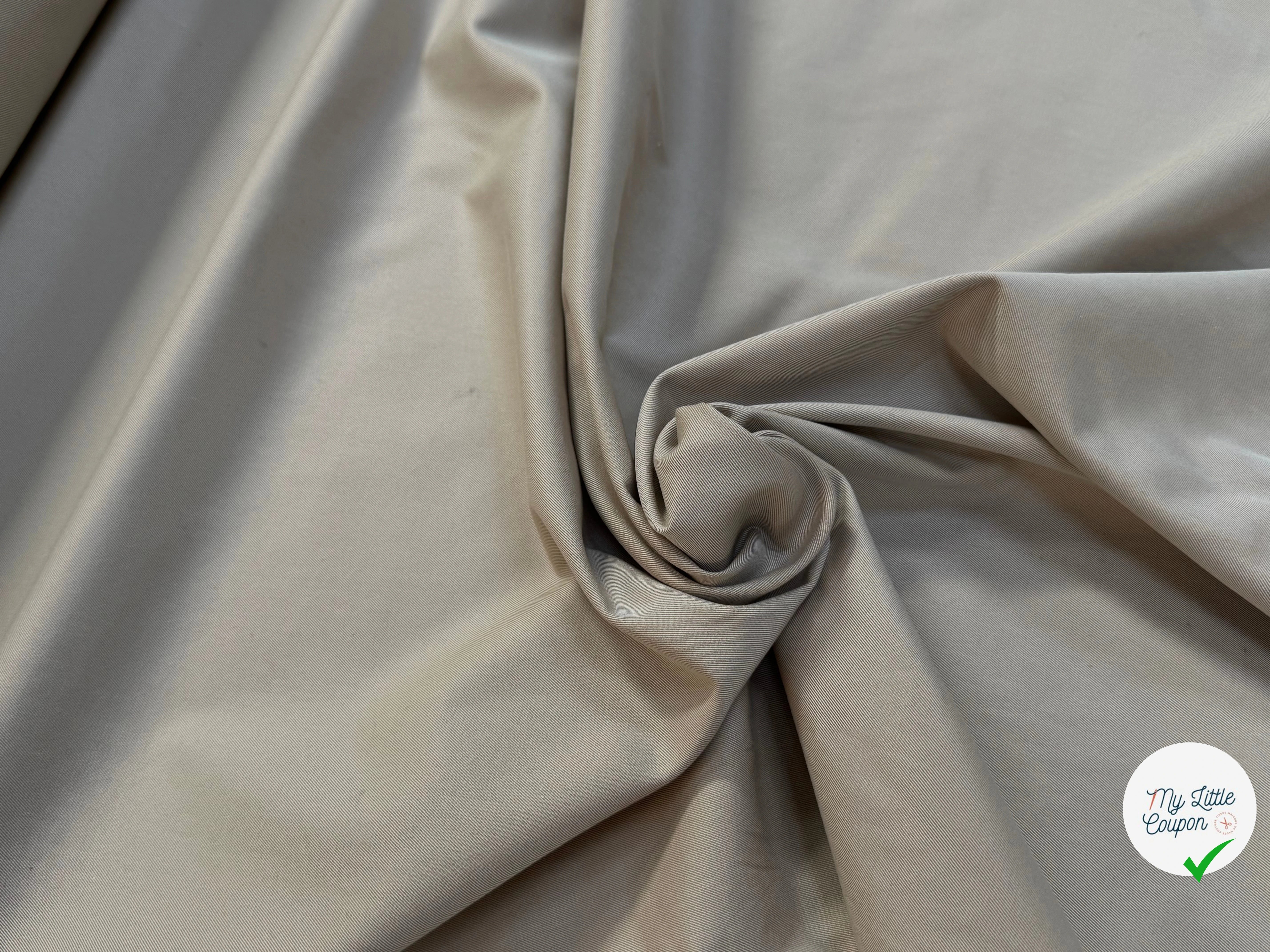 GABARDINE DE COTON FINEMENT SERGÉE TRÈS BELLE TENUE BEIGE - My Little Coupon