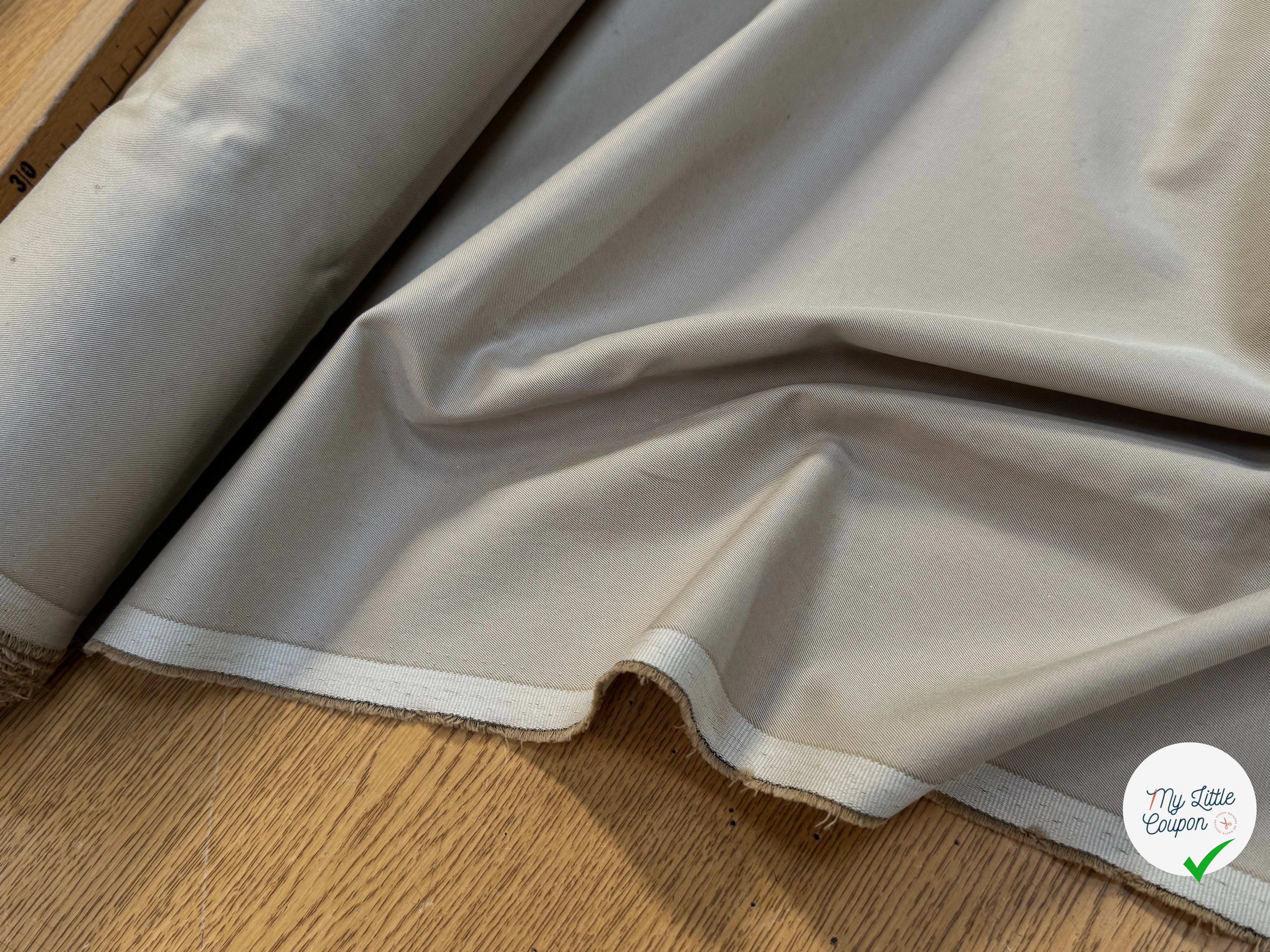 GABARDINE DE COTON FINEMENT SERGÉE TRÈS BELLE TENUE BEIGE - My Little Coupon