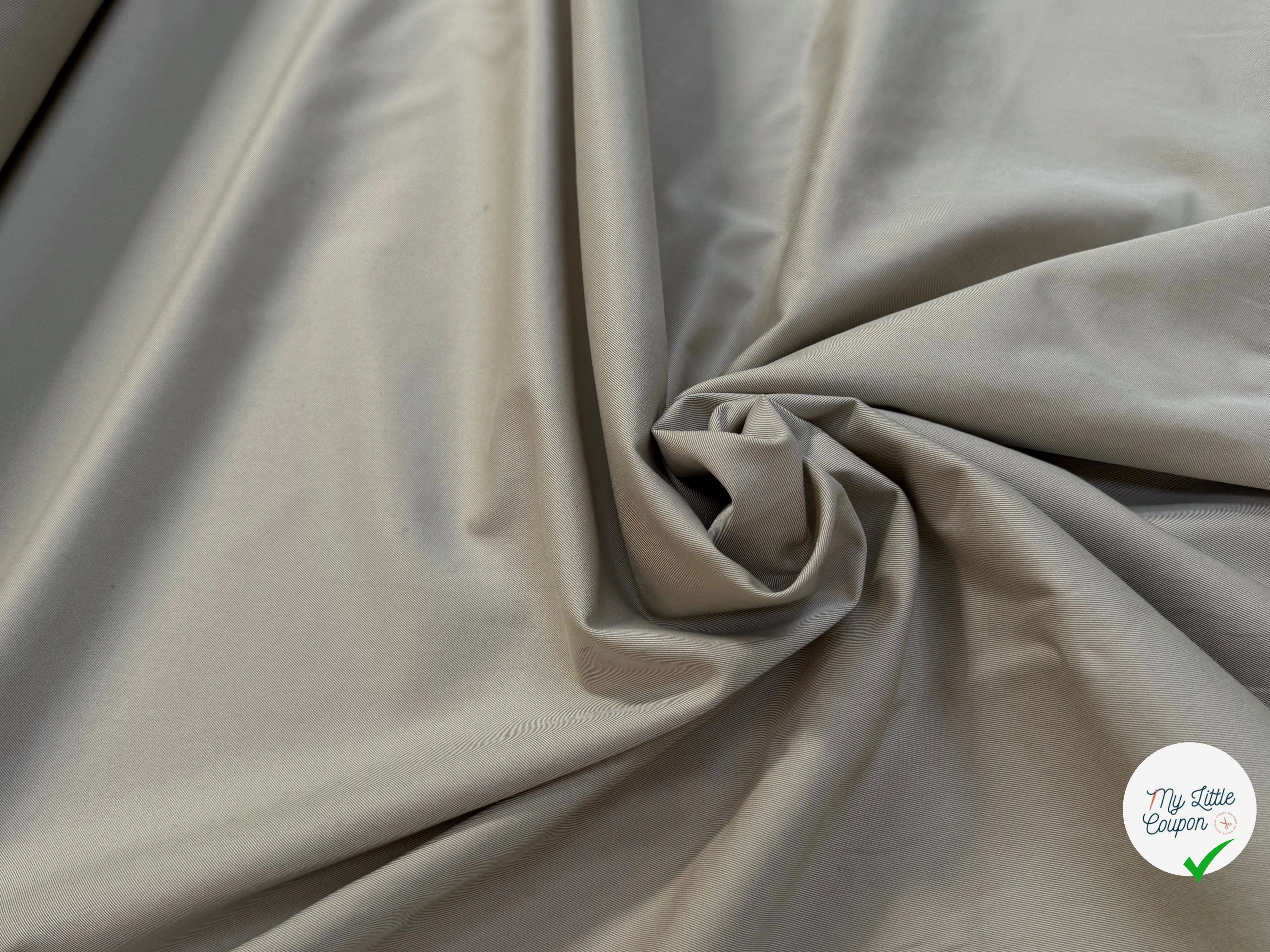 GABARDINE DE COTON FINEMENT SERGÉE TRÈS BELLE TENUE BEIGE - My Little Coupon