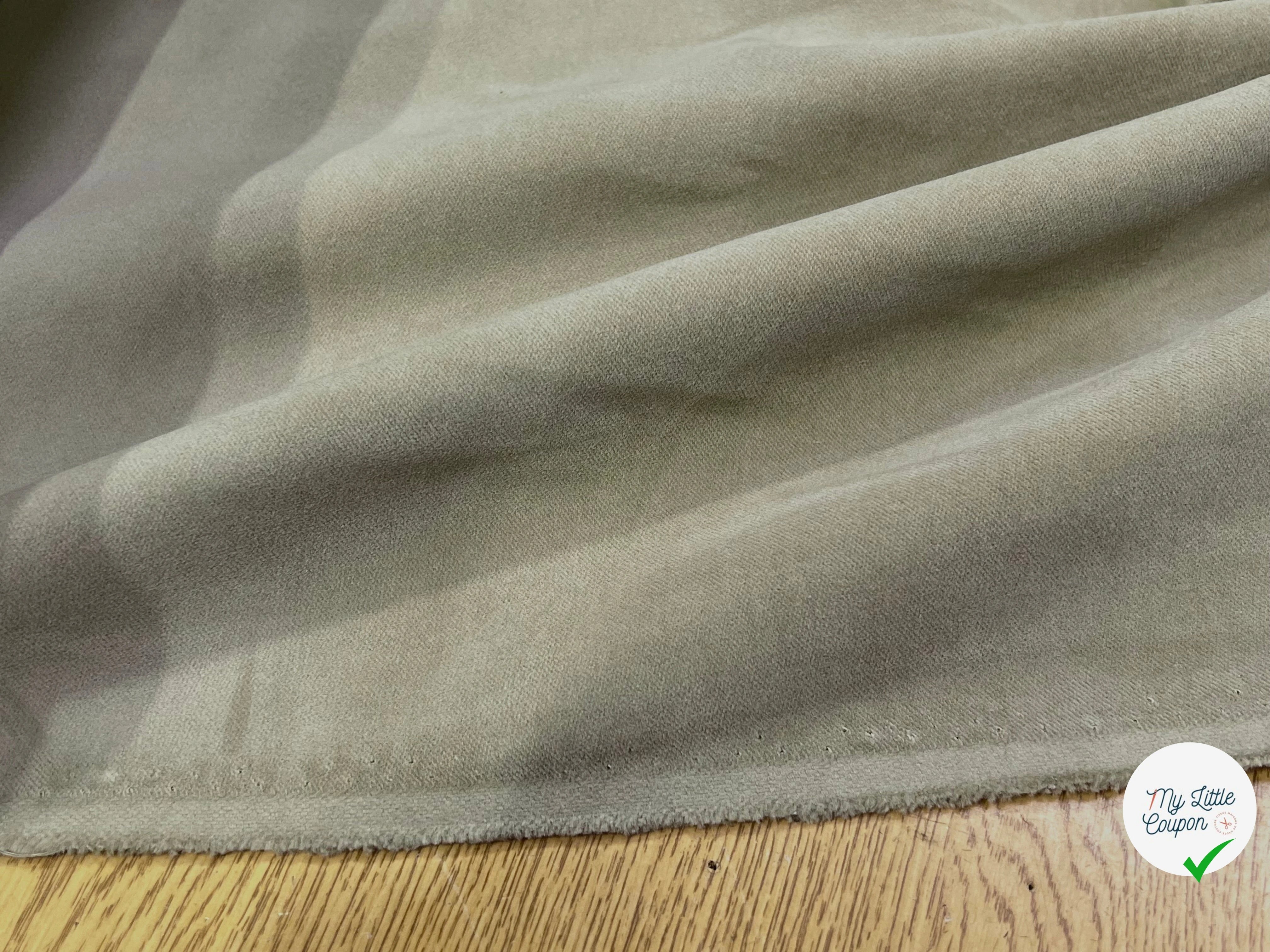 GABARDINE DE COTON GRATTÉE DUVETEUX LOURDE BEIGE 100% COTON 150CM - My Little Coupon