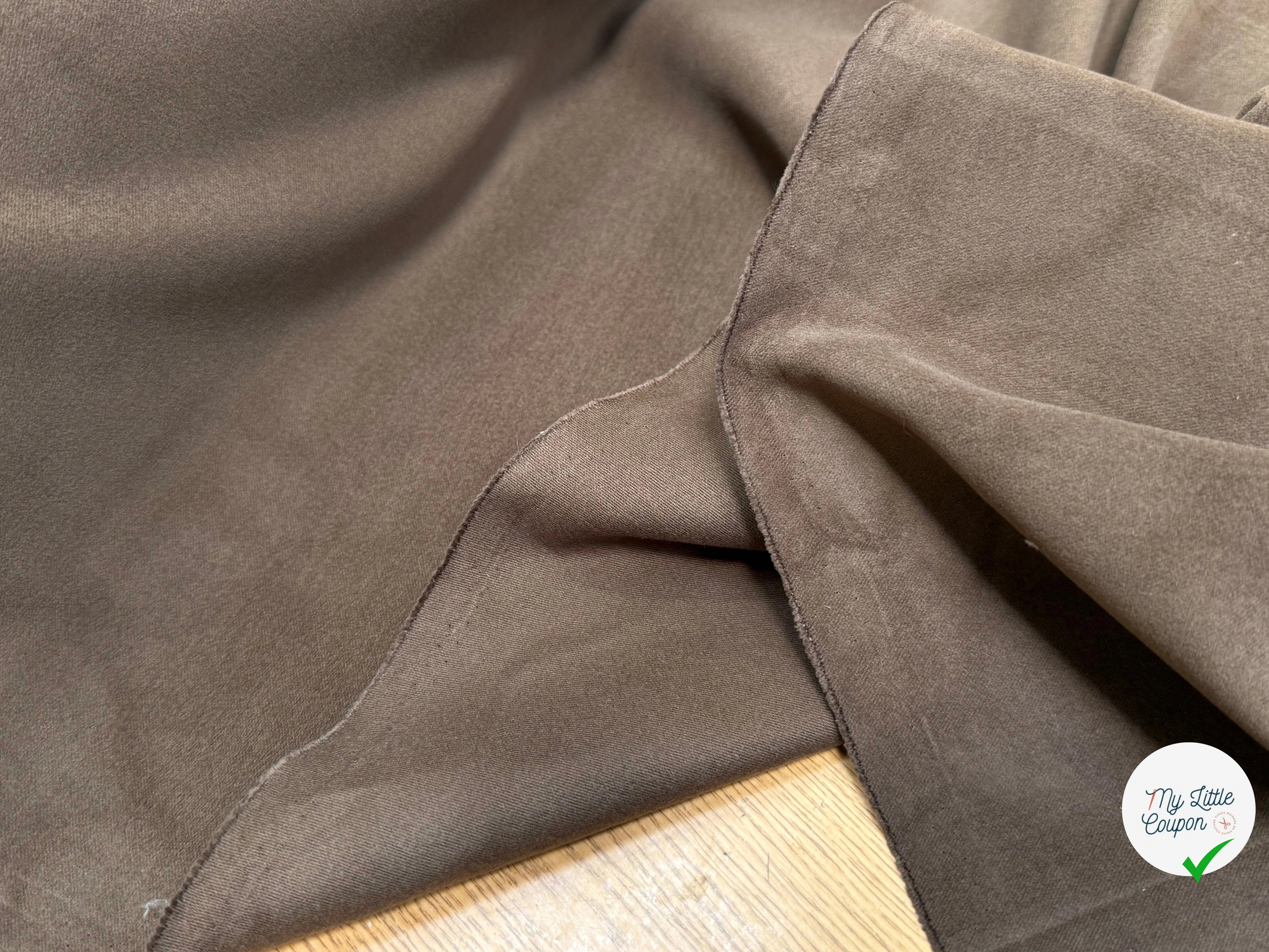 GABARDINE DE COTON GRATTÉE ULTRA BELLE CHOCO CARAMEL - My Little Coupon