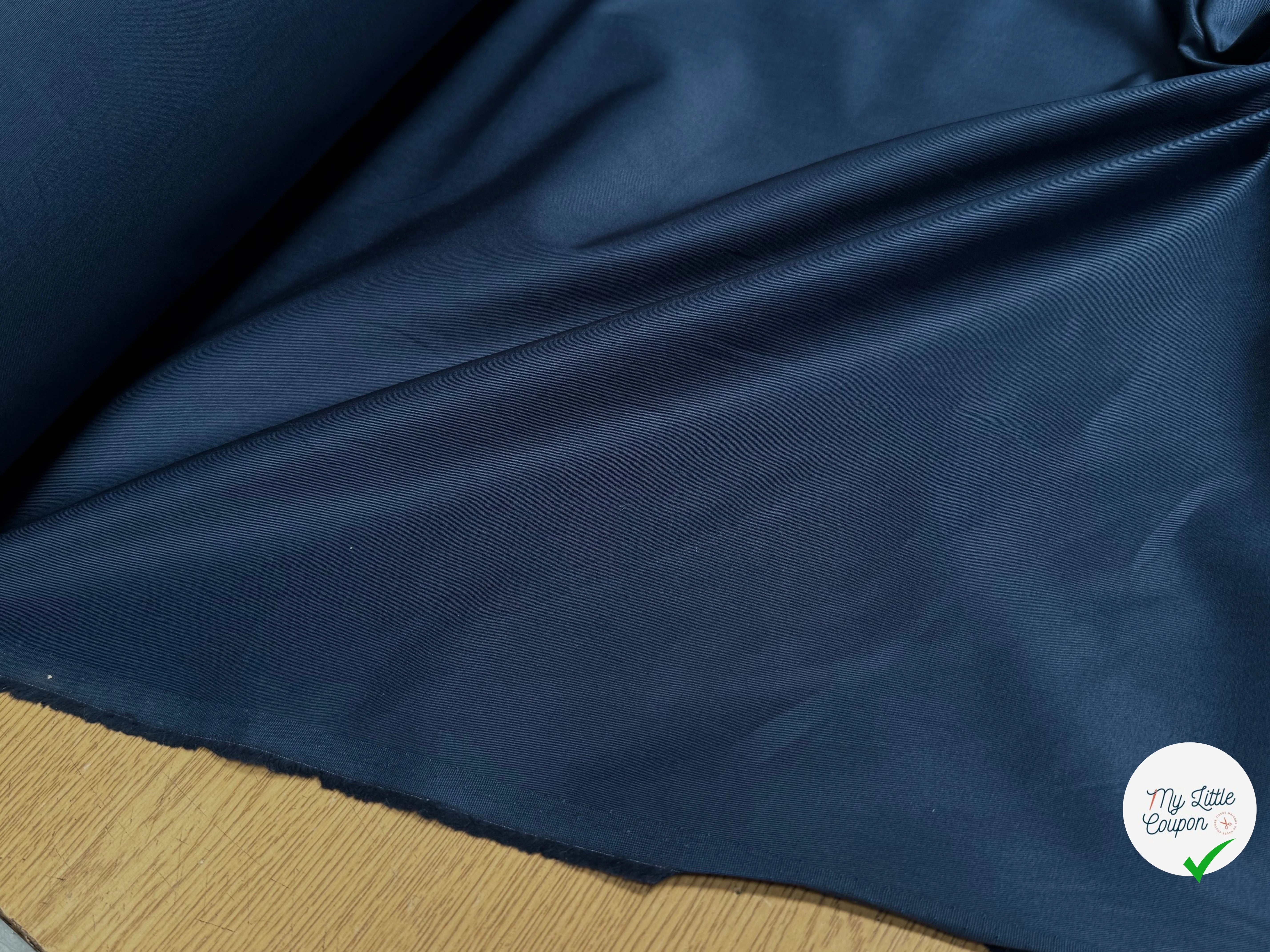 GABARDINE DE COTON INDIGO LÉGÈREMENT STRIÉE QUALITÉ COUTURE - My Little Coupon