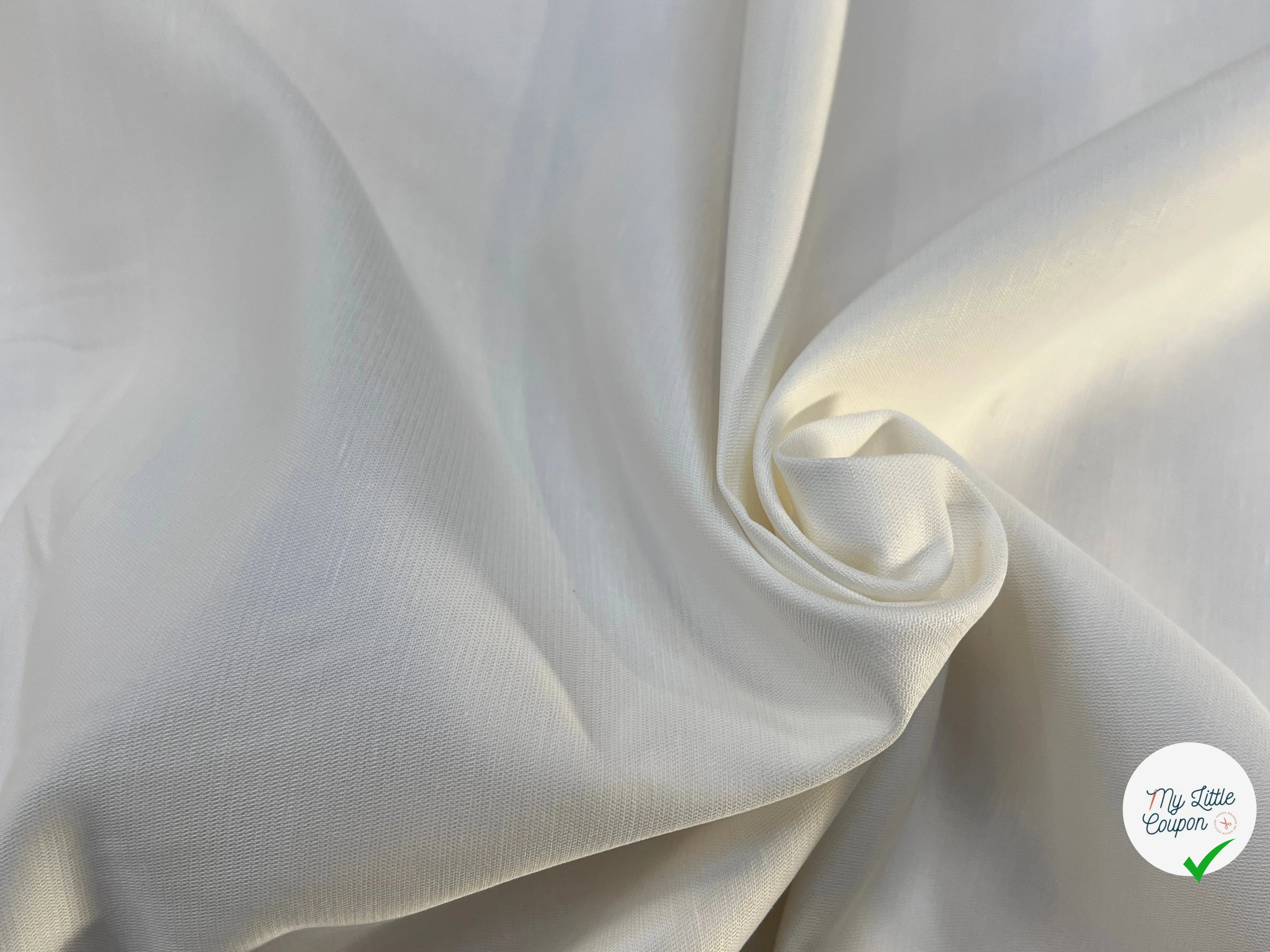 GABARDINE DE COTON LÉGER BLANC 100% COTON 160CM - My Little Coupon