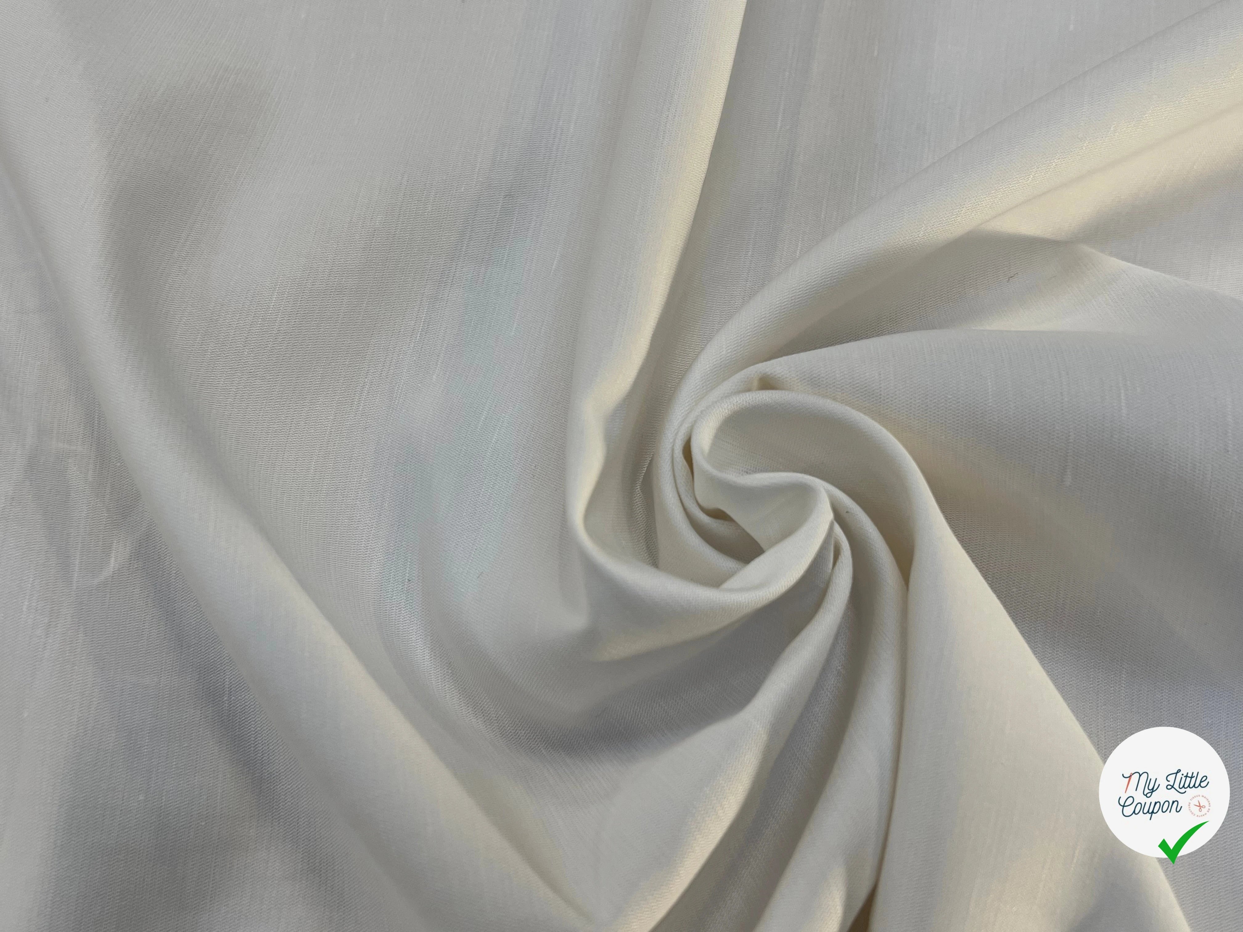 GABARDINE DE COTON LÉGER BLANC 100% COTON 160CM - My Little Coupon