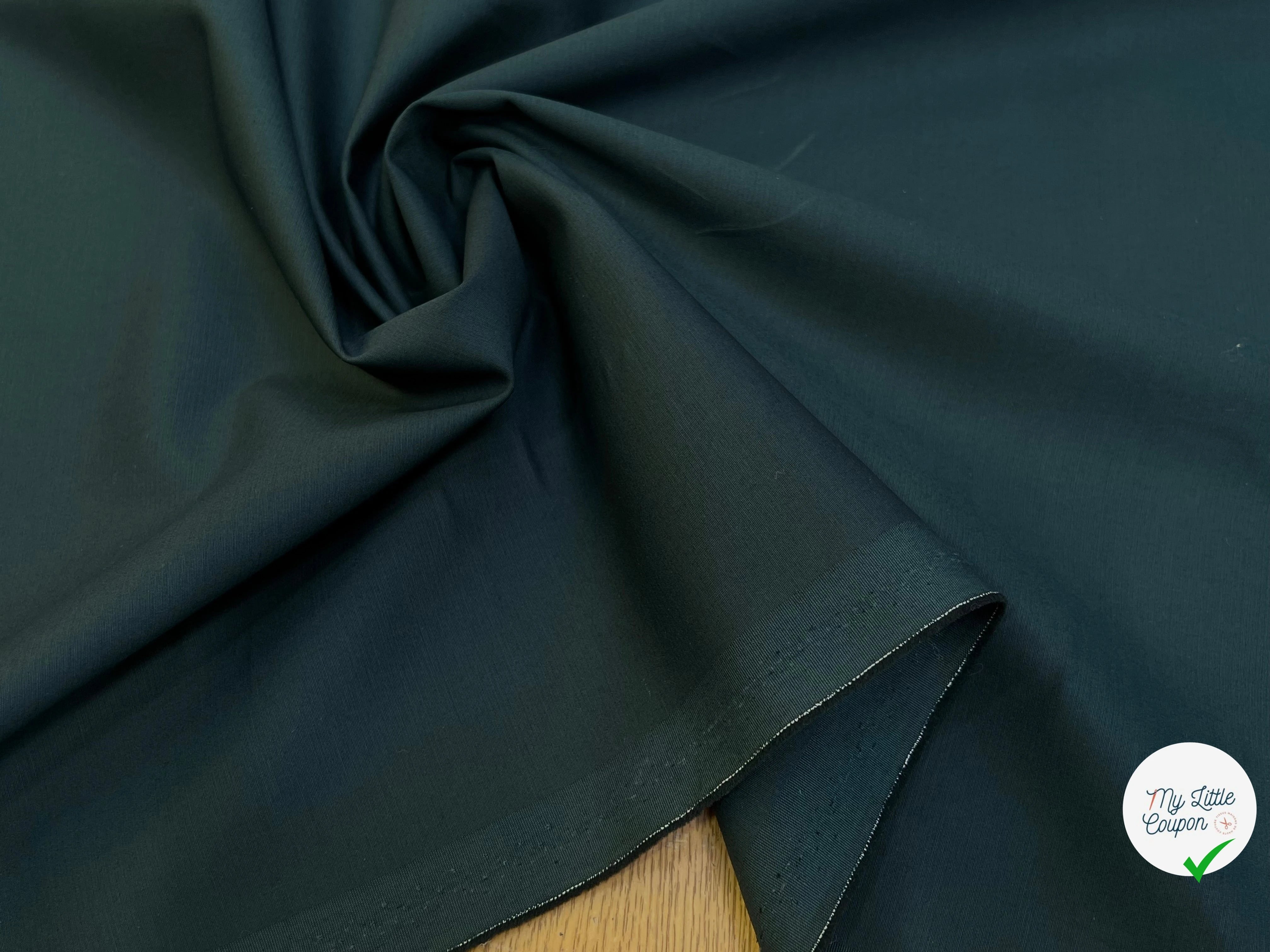 GABARDINE DE COTON LOURDE BELLE FINITION VERT FORÊT - My Little Coupon