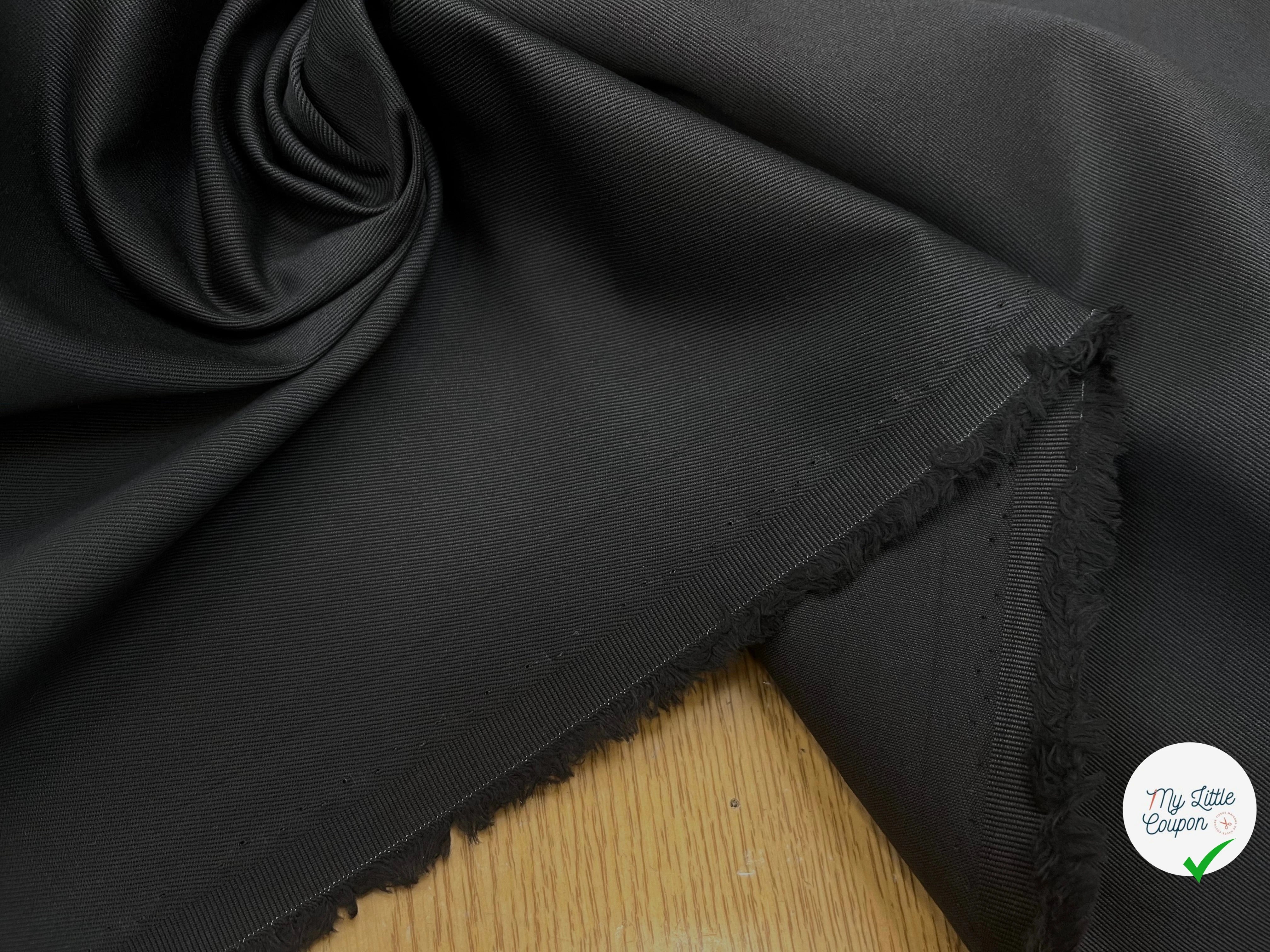 GABARDINE DE COTON LOURDE CARBONE - My Little Coupon