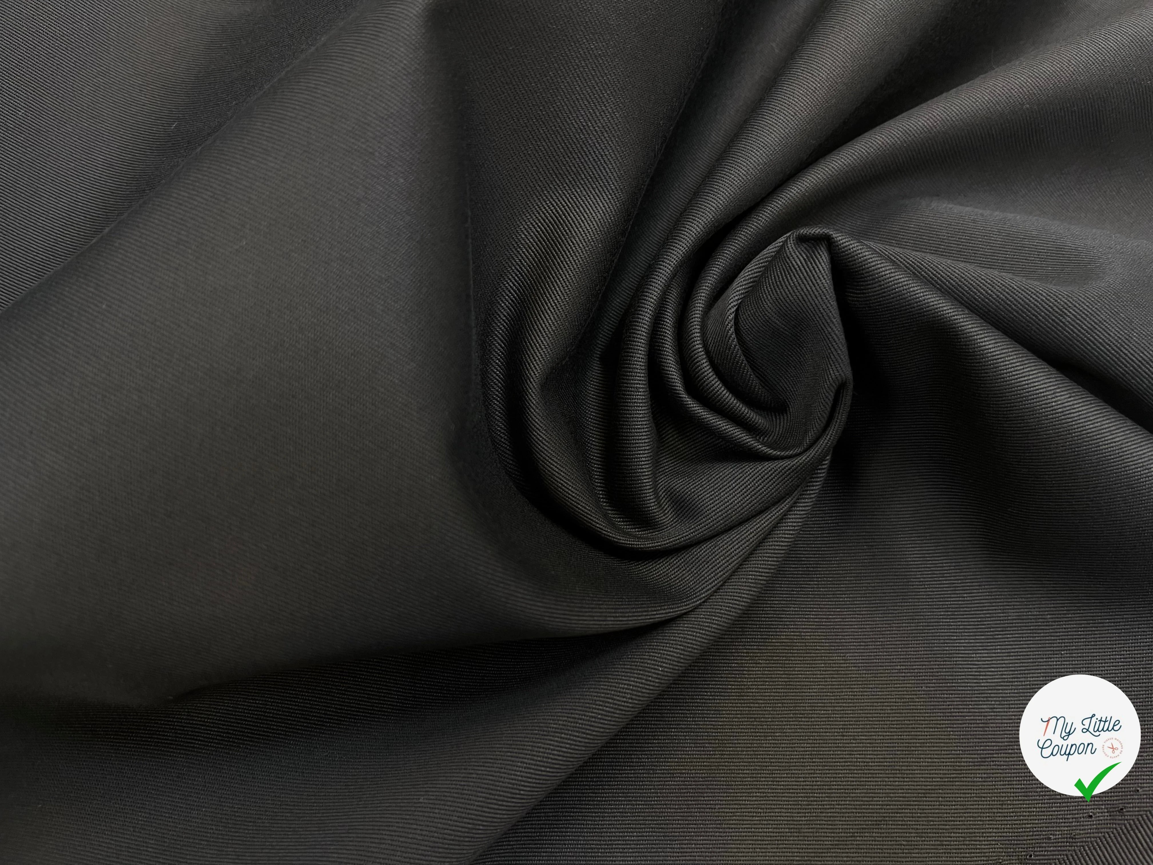 GABARDINE DE COTON LOURDE CARBONE - My Little Coupon