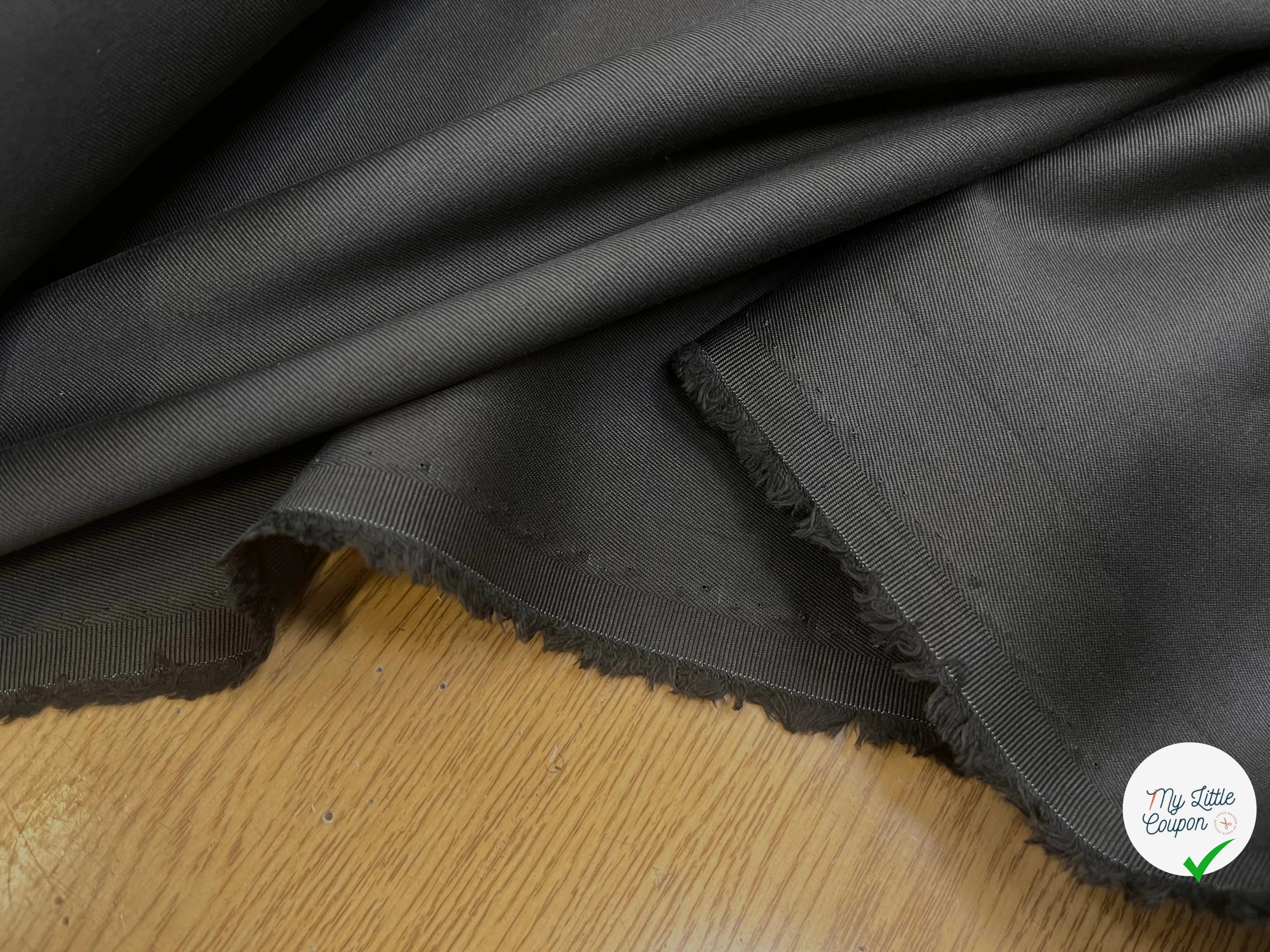 GABARDINE DE COTON LOURDE CARBONE - My Little Coupon