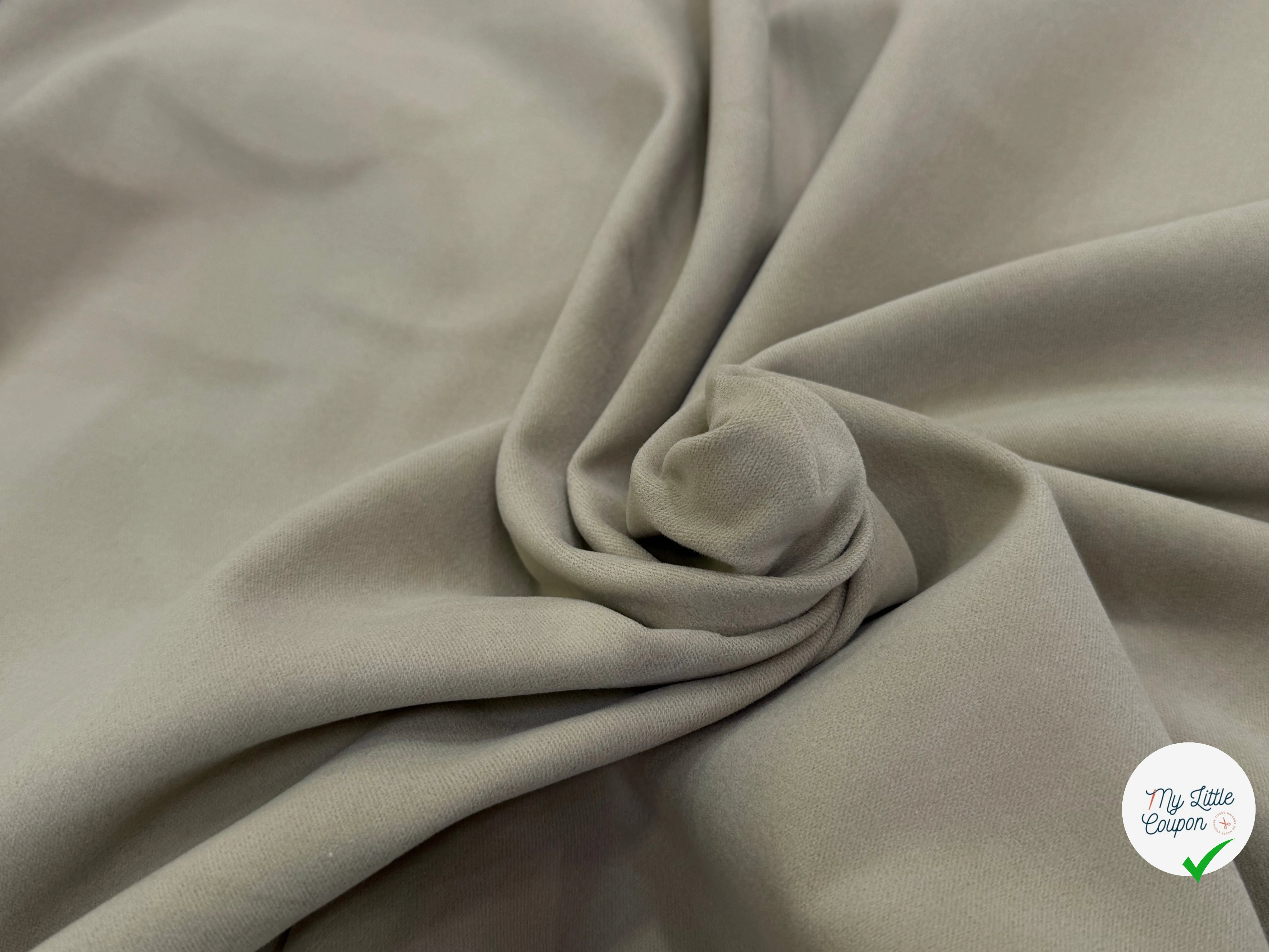 GABARDINE DE COTON LOURDE GRATÉE BEIGE TOUCHER DOUX - My Little Coupon
