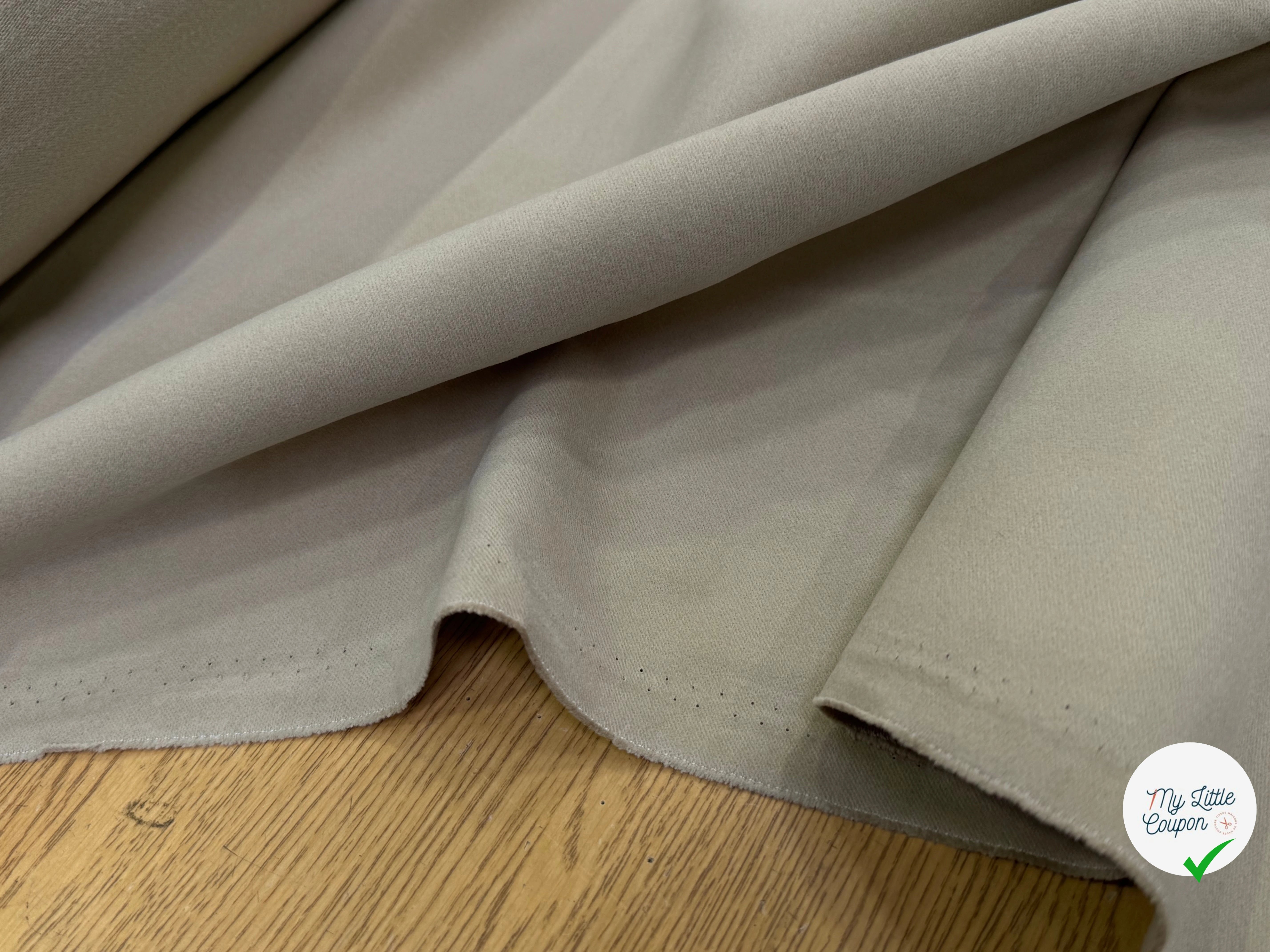 GABARDINE DE COTON LOURDE GRATÉE BEIGE TOUCHER DOUX - My Little Coupon