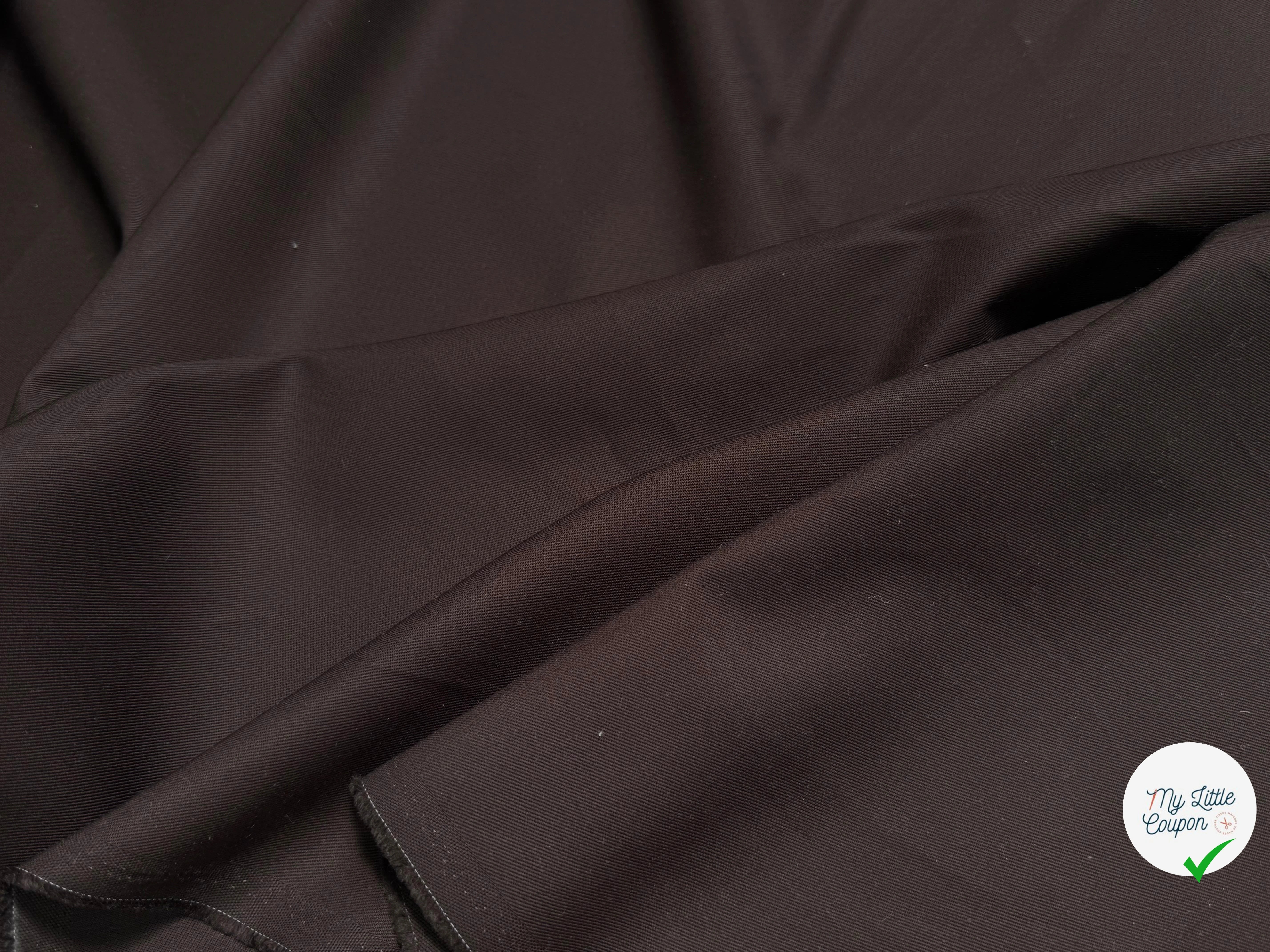 GABARDINE DE COTON LOURDE SERGÉE BELLE TENUE BROWN - My Little Coupon
