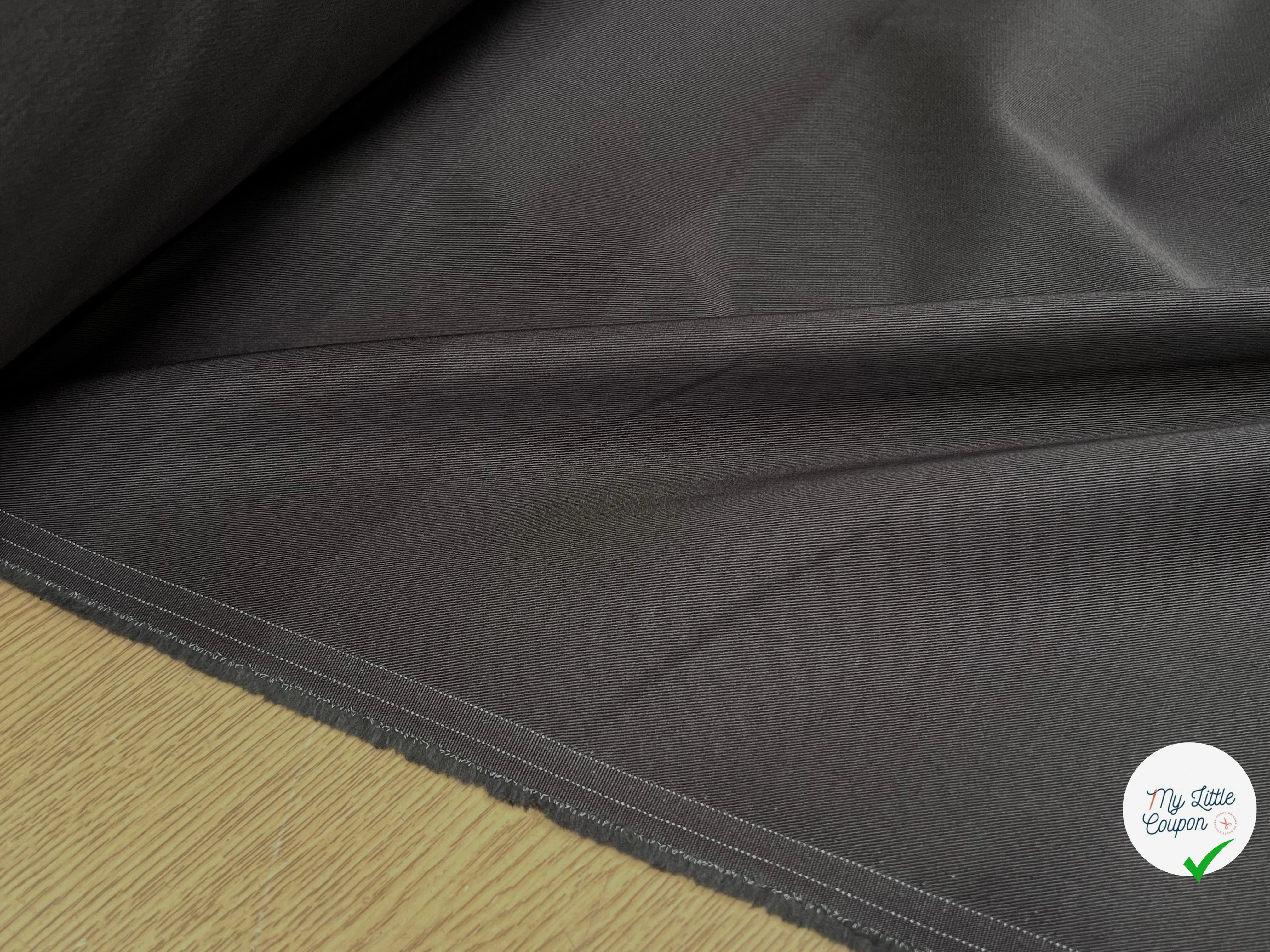 GABARDINE DE COTON LOURDE STRETCH GRIS KAKI - My Little Coupon
