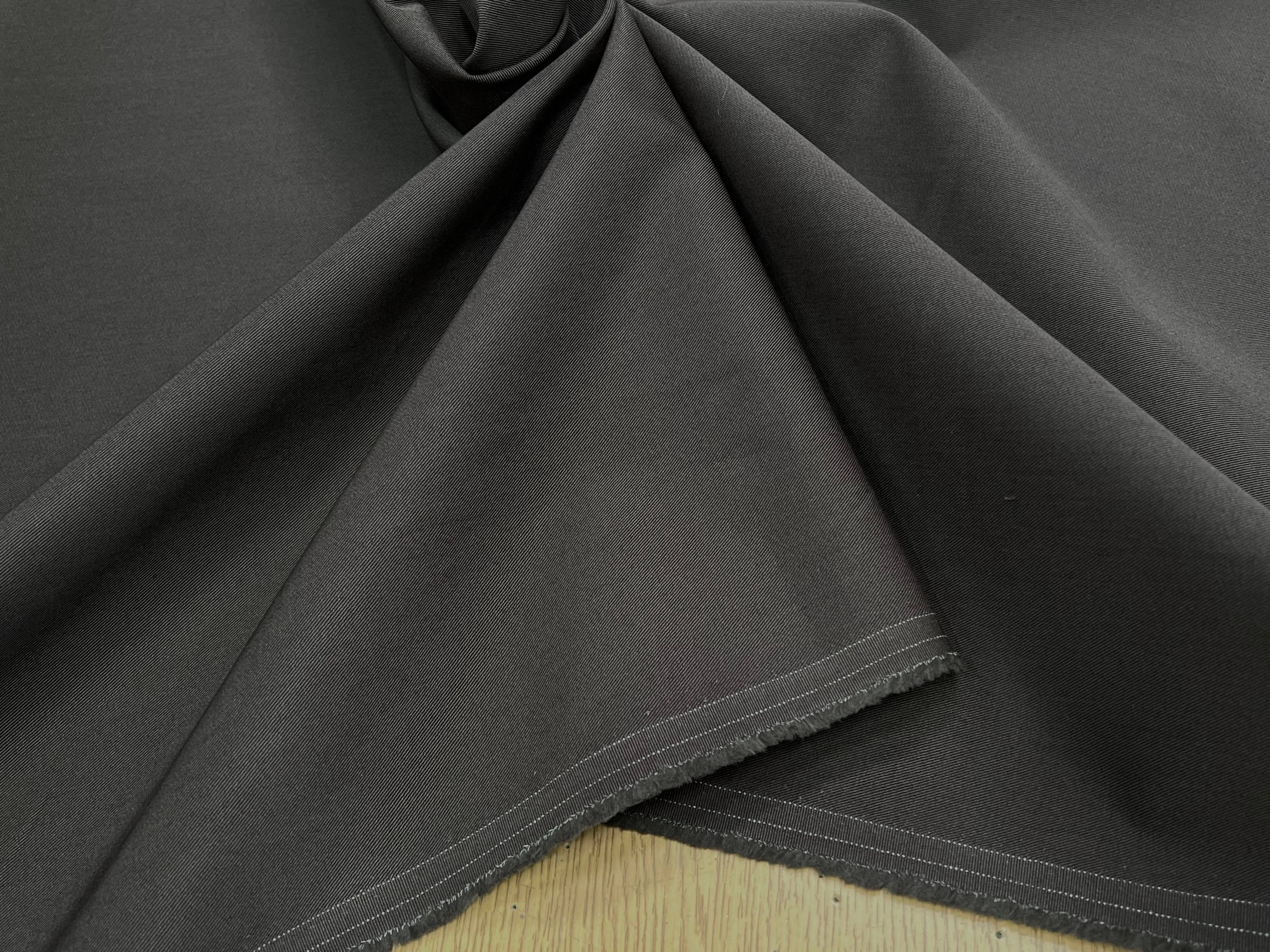 GABARDINE DE COTON LOURDE STRETCH GRIS KAKI - My Little Coupon