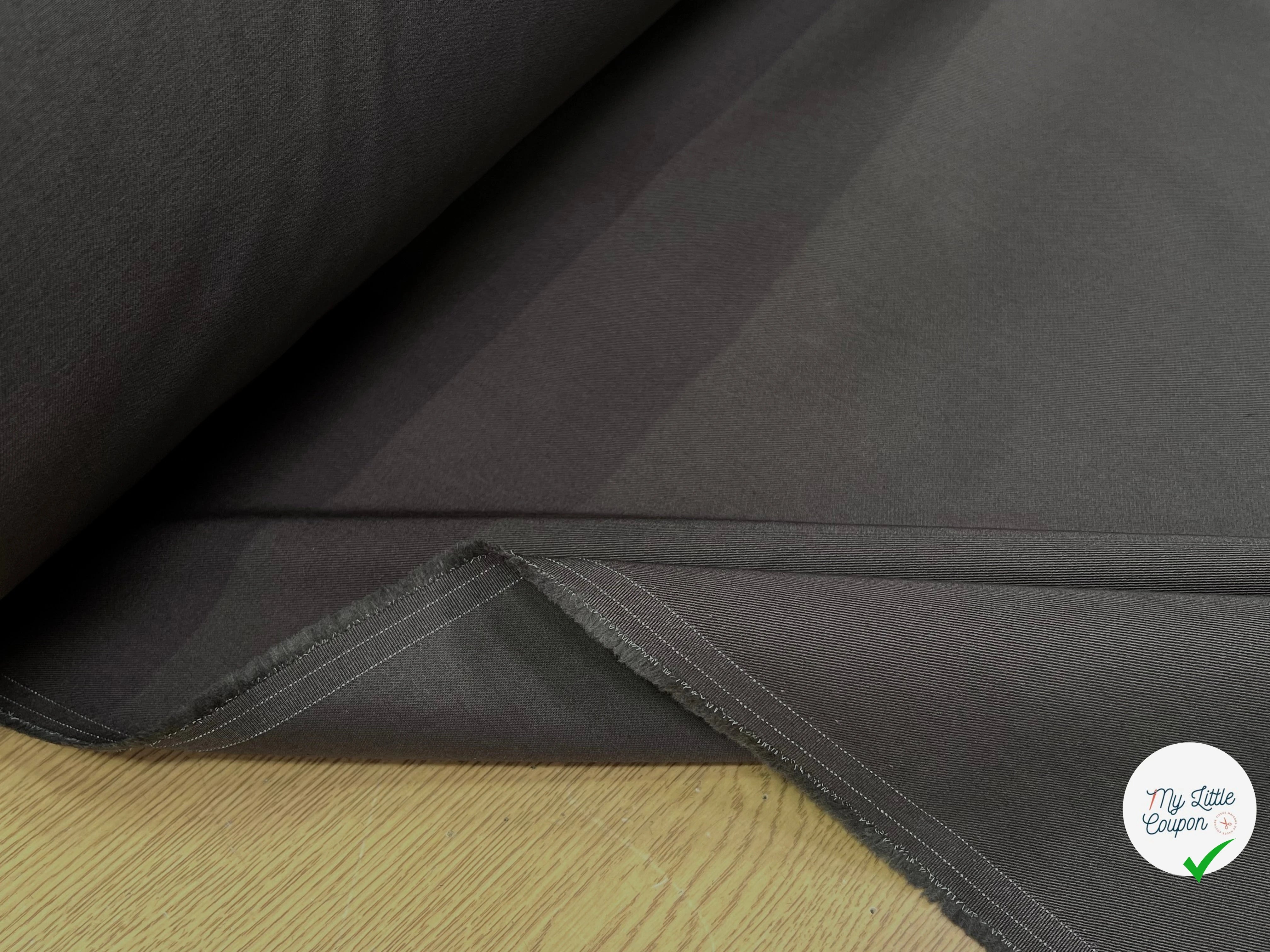 GABARDINE DE COTON LOURDE STRETCH GRIS KAKI - My Little Coupon